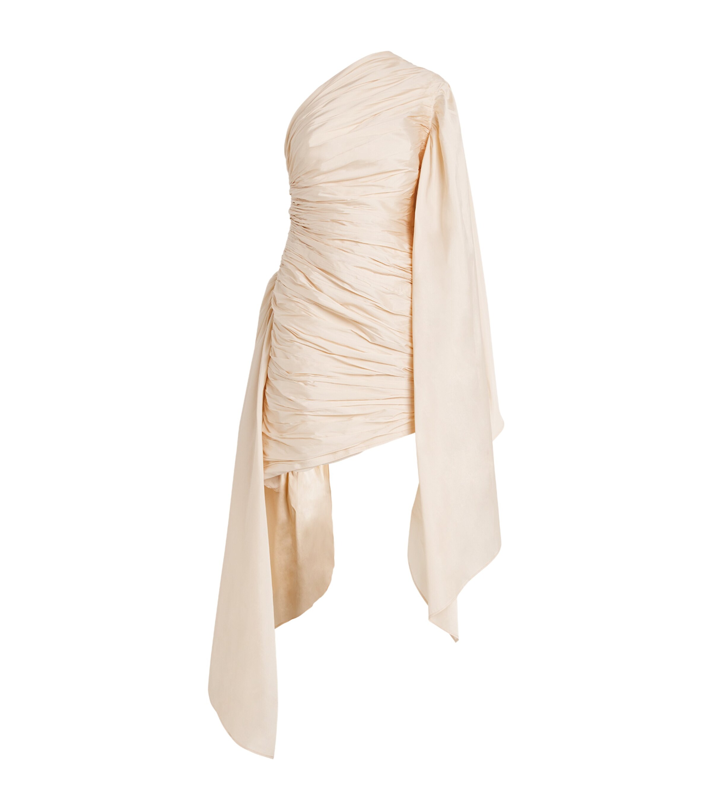 Sandra Mansour Womens Ruched Ethereal Edge Mini Dress Peach Image 1