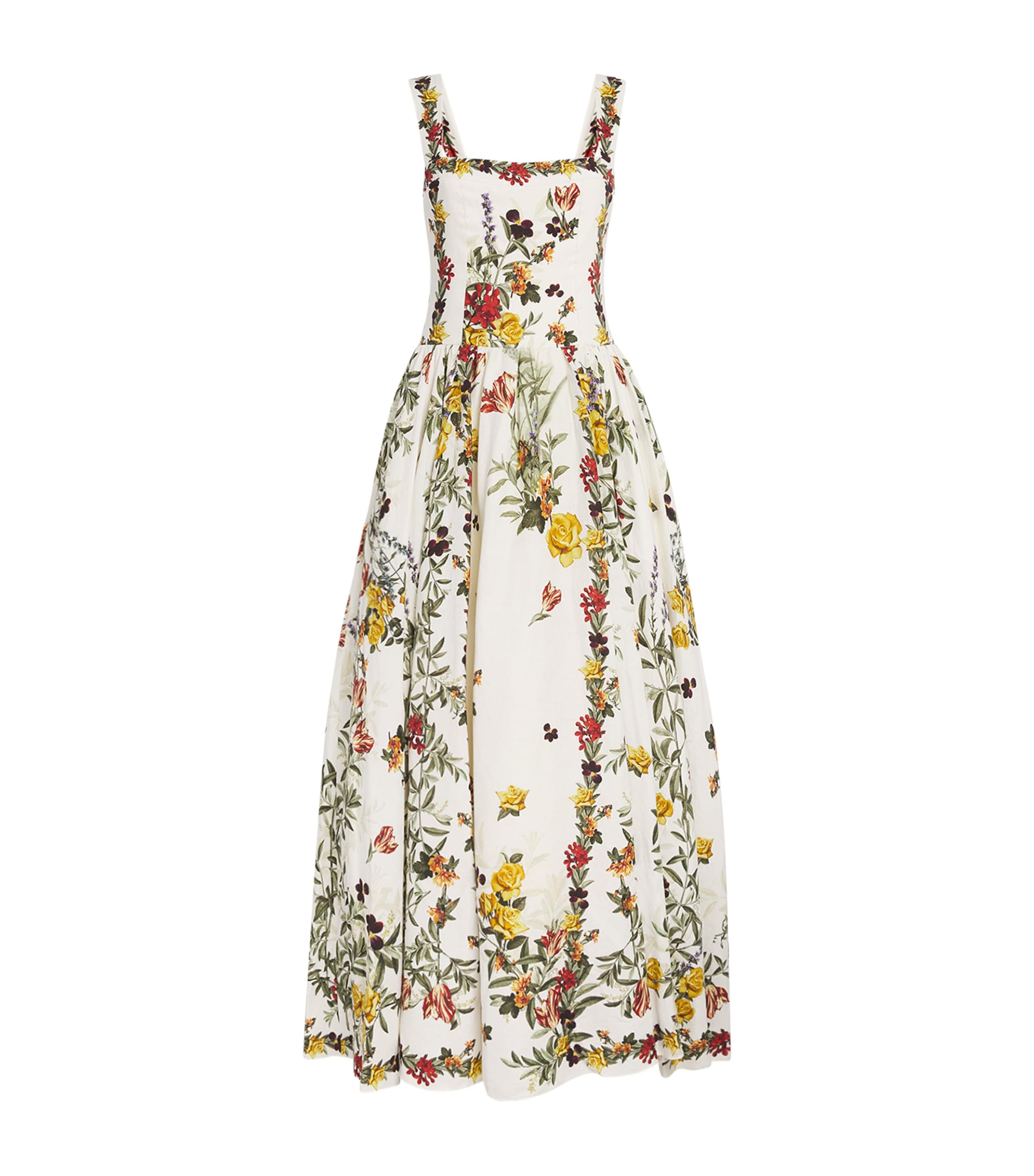 Alice+Olivia Womens Fit-and-Flare Vera Midi Dress Dsrt Sprgs Vnla Image 1