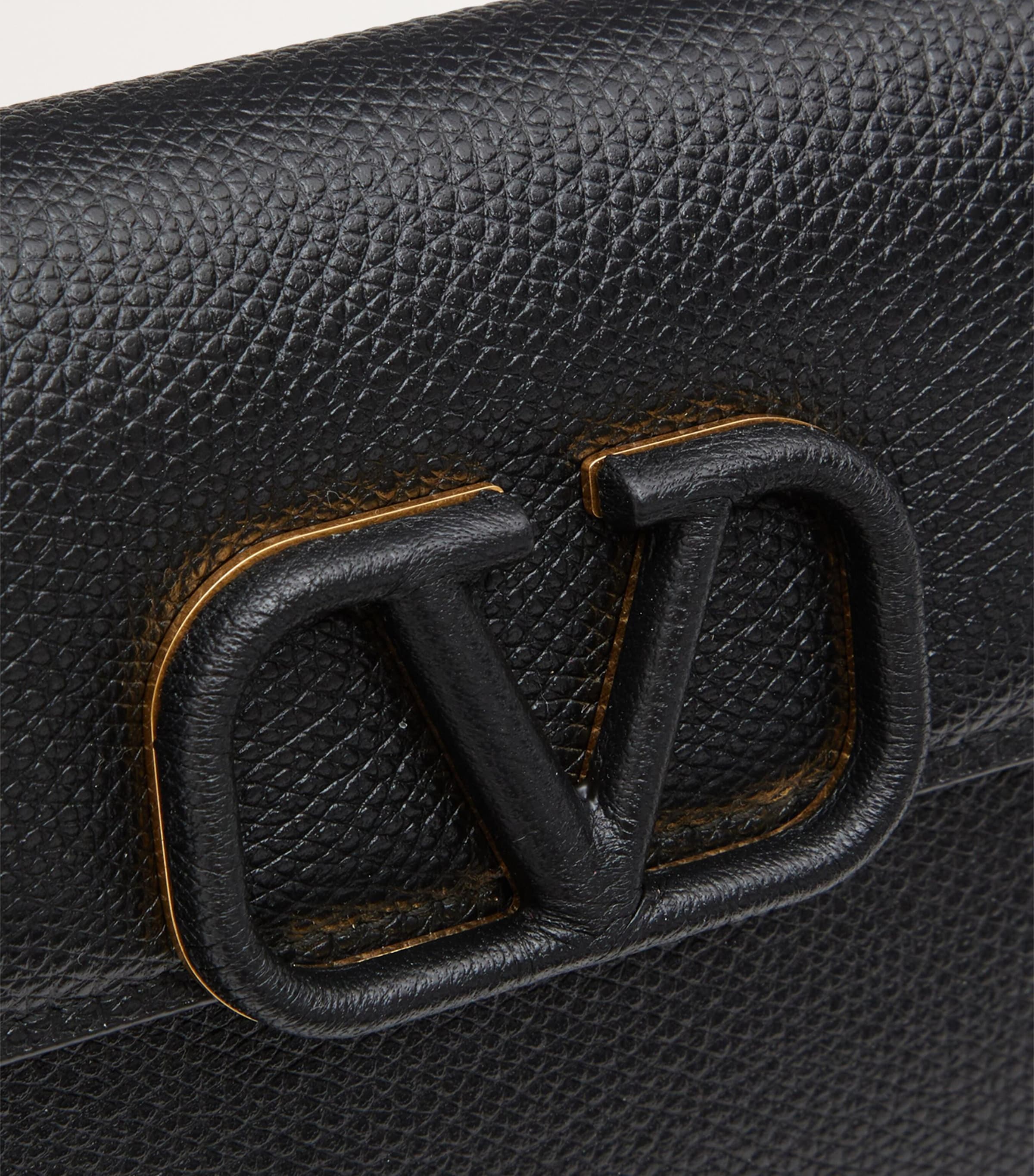 Leather VLogo Signature Chain Wallet 0NO Image 8