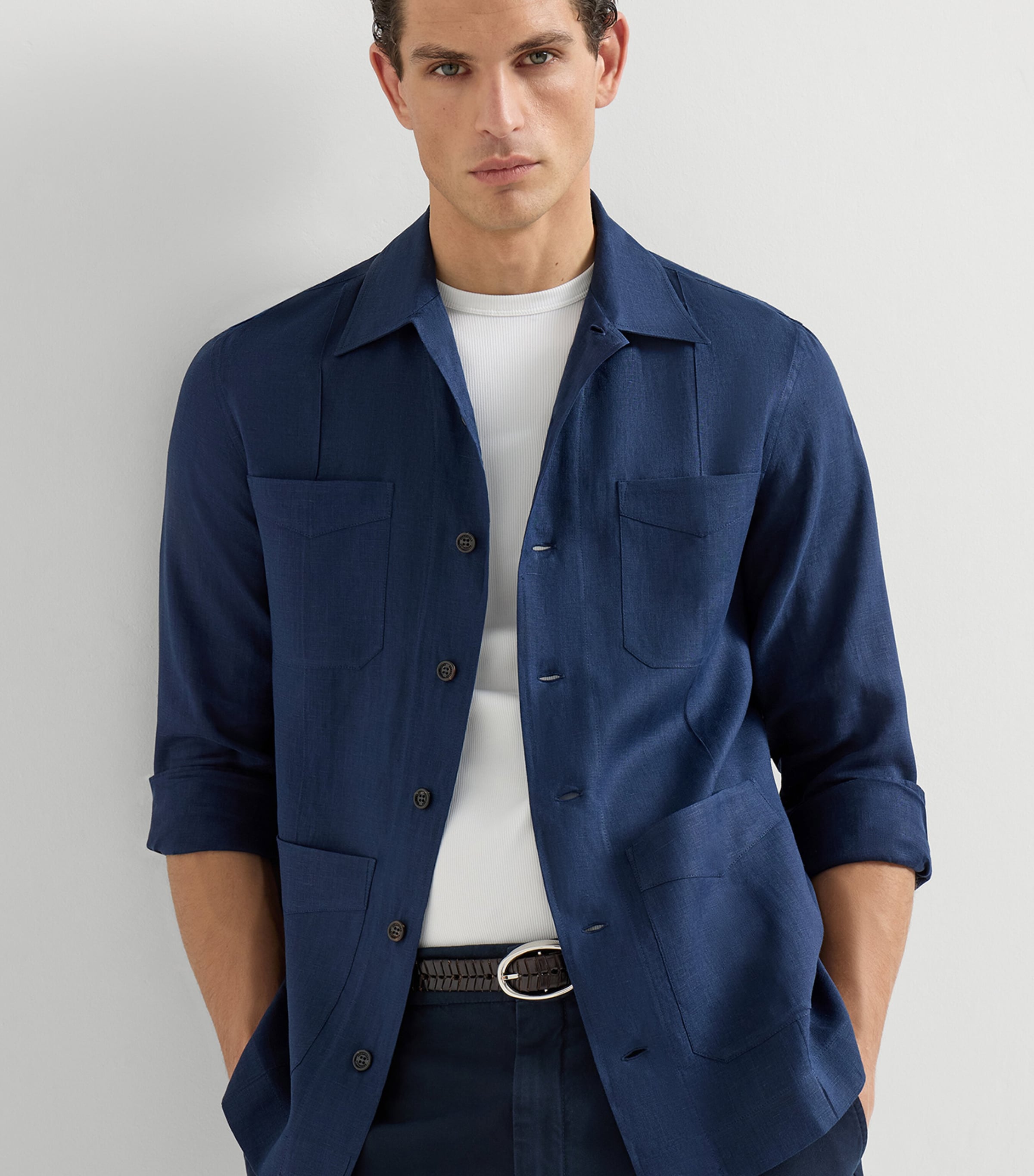 Brunello Cucinelli Mens Linen Shirt Image 4