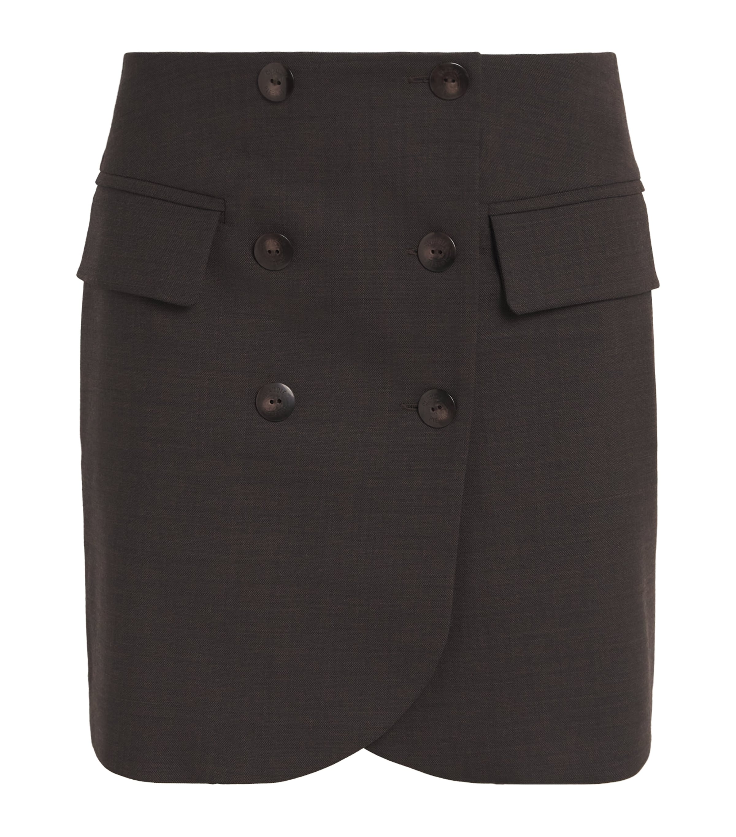 Claudie Pierlot Wool-blend Mini Skirt In Brown