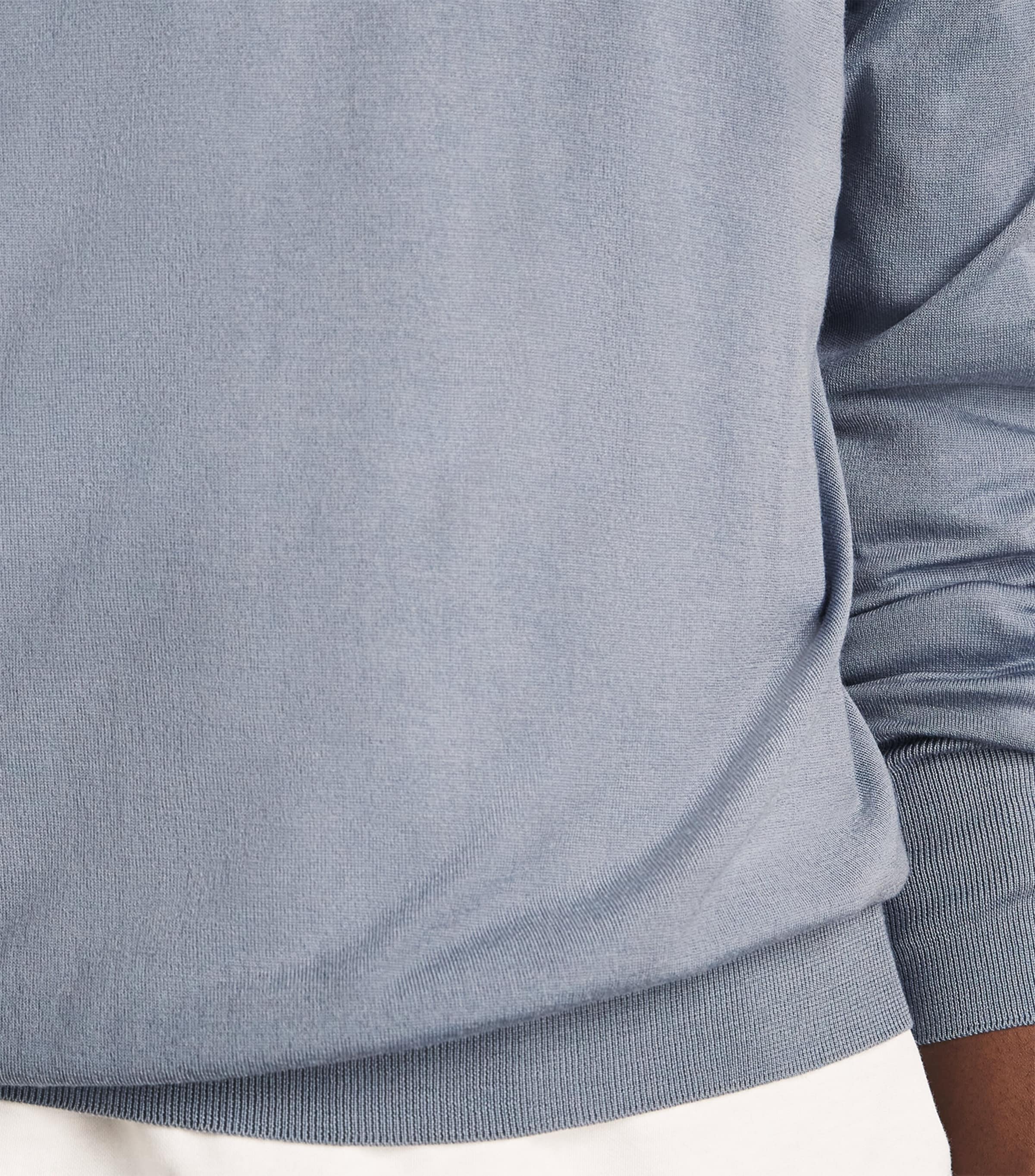 Eleventy Mens Wool Crew-Neck Sweater Azzurro Image 3