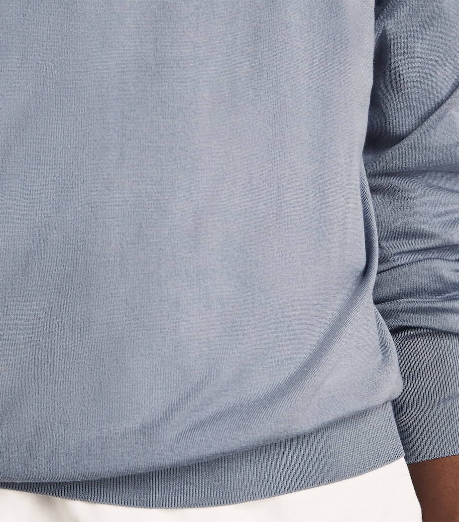 Eleventy Mens Wool Crew-Neck Sweater Azzurro Image 3
