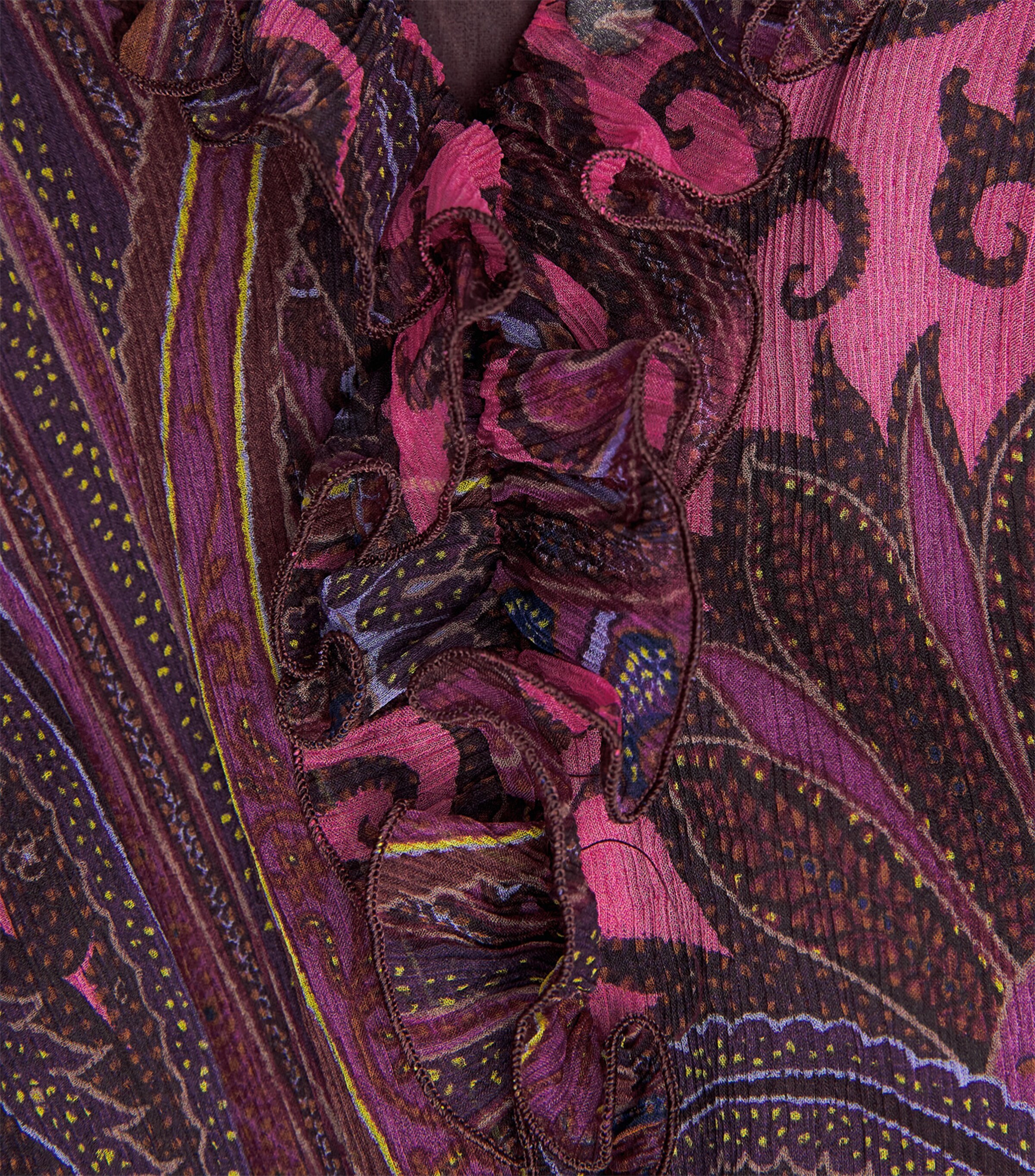 Etro Womens Silk Chiffon Paisley Mini Dress Print/pink Bs Image 7