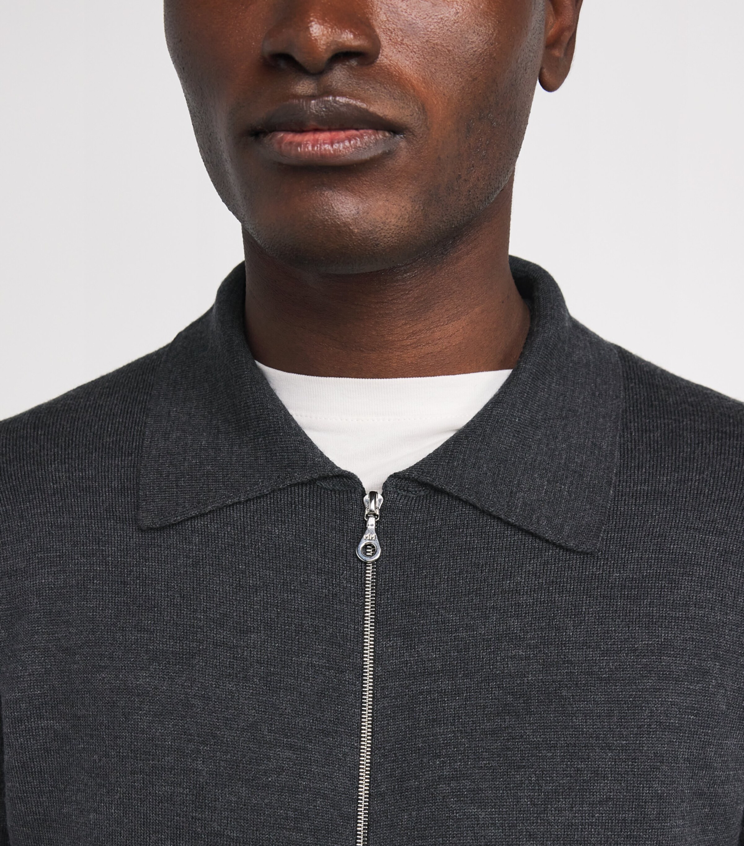 John Smedley Mens Merino Wool Hybrid Overshirt Charcoal Image 6