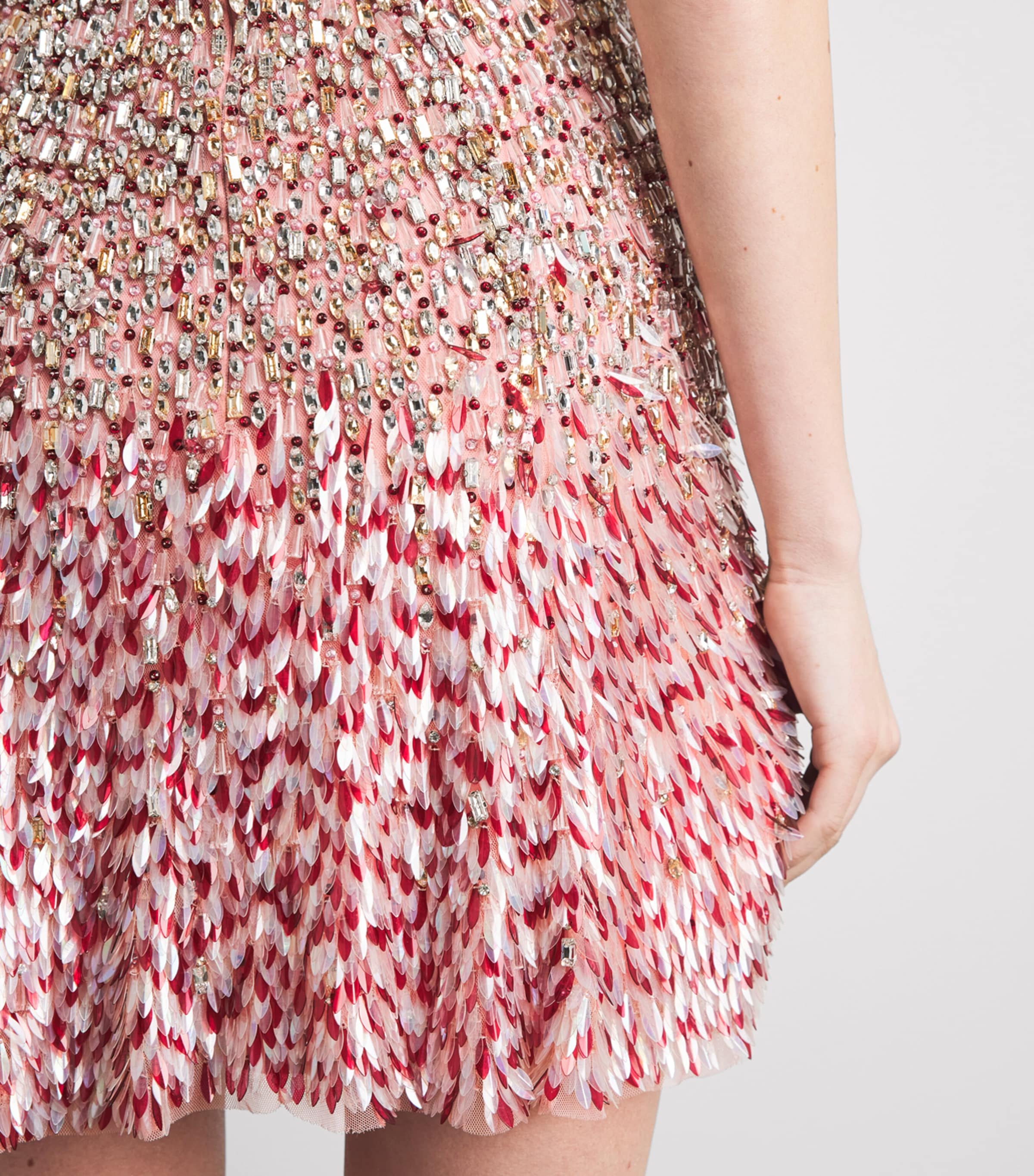 Jenny Packham Womens Embellished Nima Mini Dress Pink Pearl Image 5