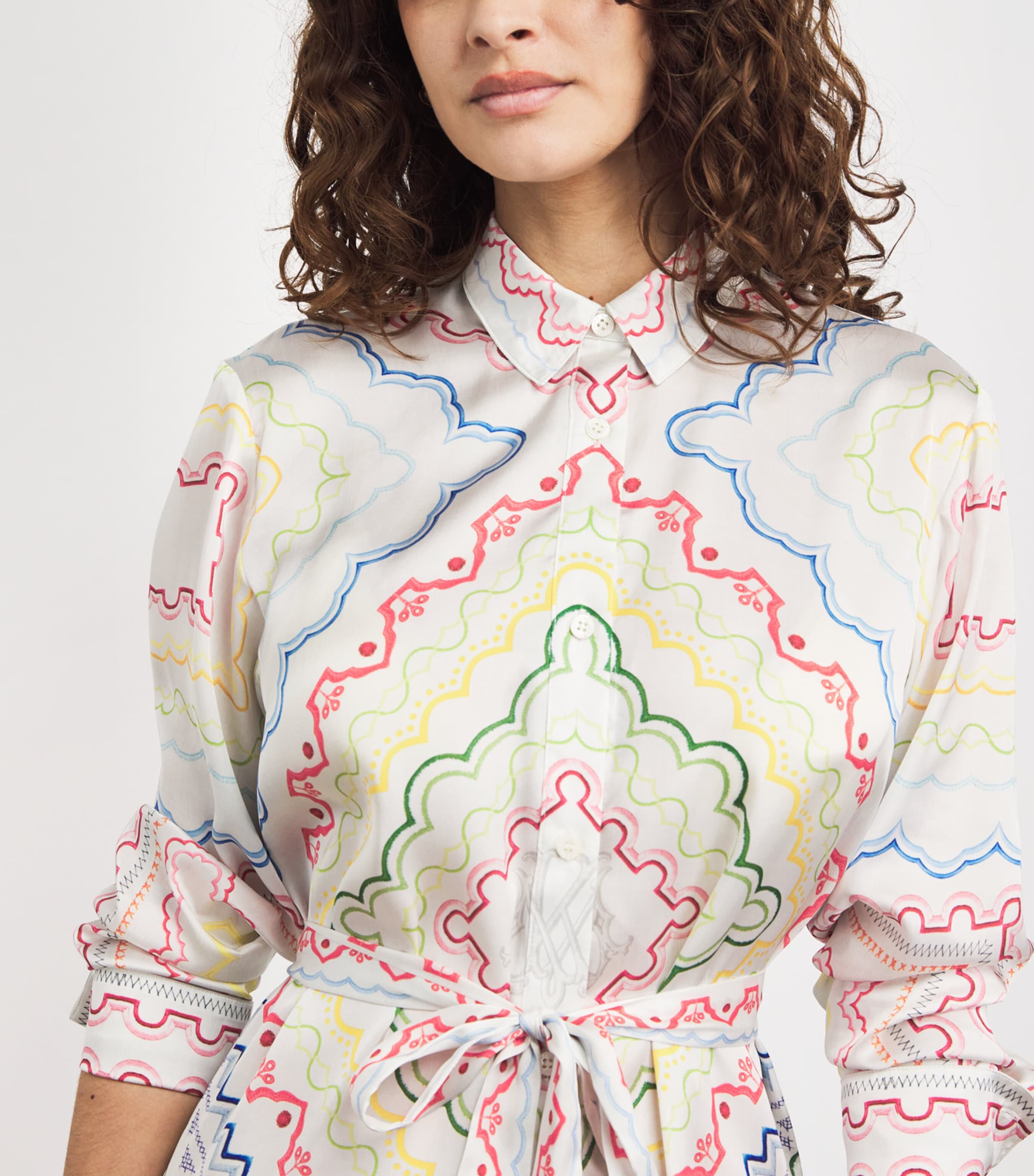 Mary Katrantzou Womens Printed Verona Mini Shirt Dress Blanchetto Image 3