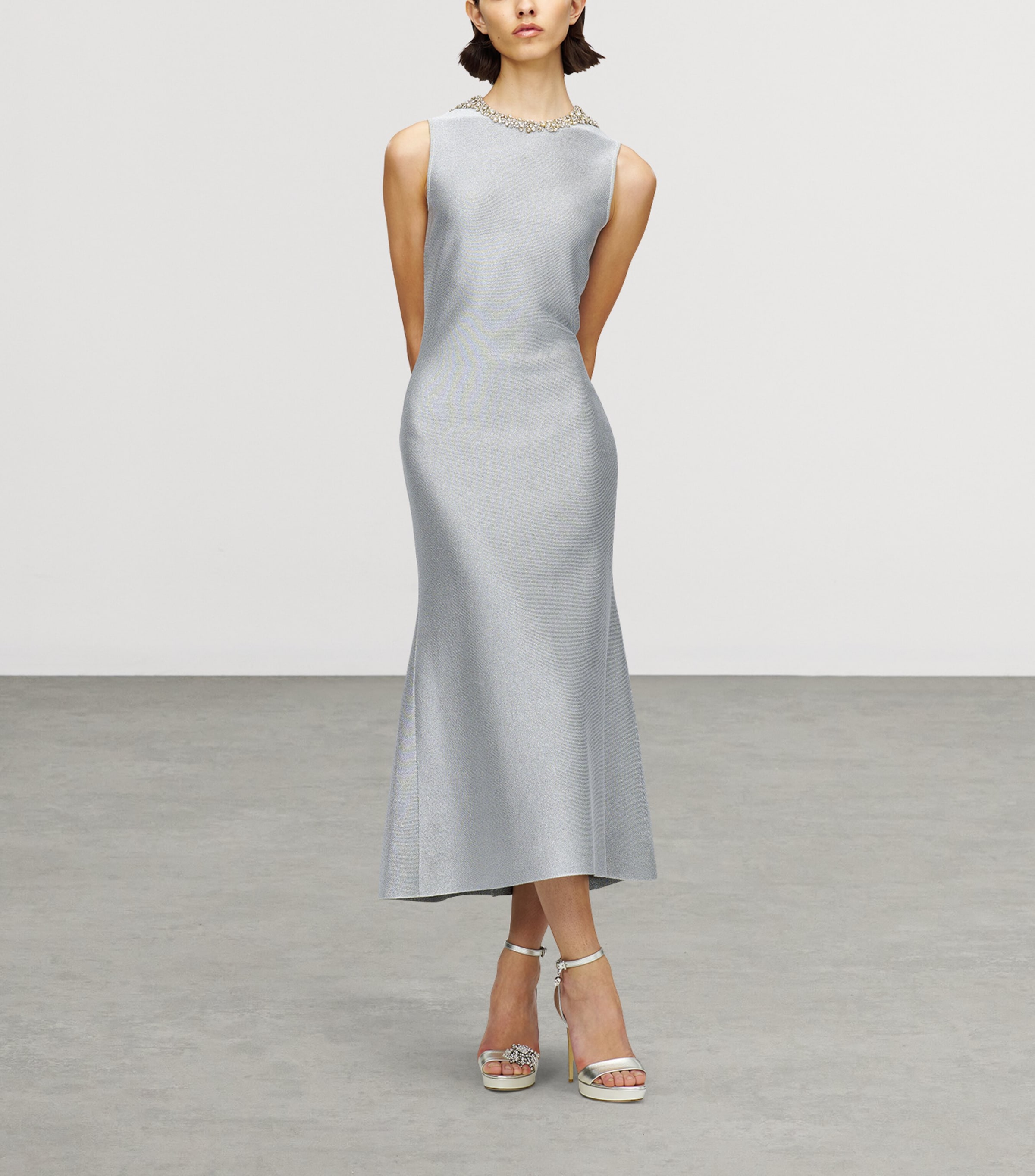 Embroidered Chainmail Midi Dress 1395 Image 5