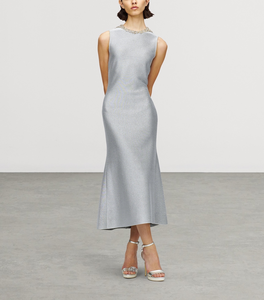 Embroidered Chainmail Midi Dress 1395 Image 5