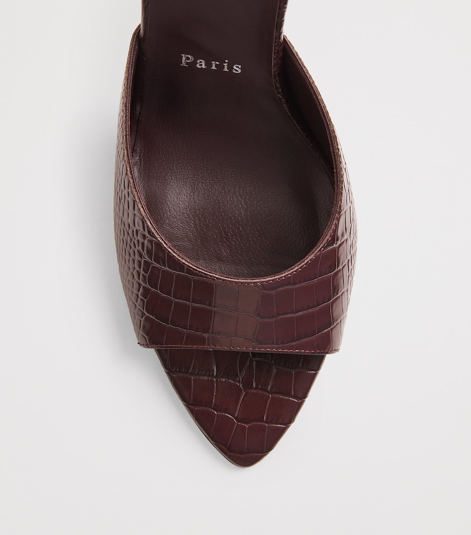Miss Z Alligator-Embossed Leather Heeled Mules 100 R839 Image 5