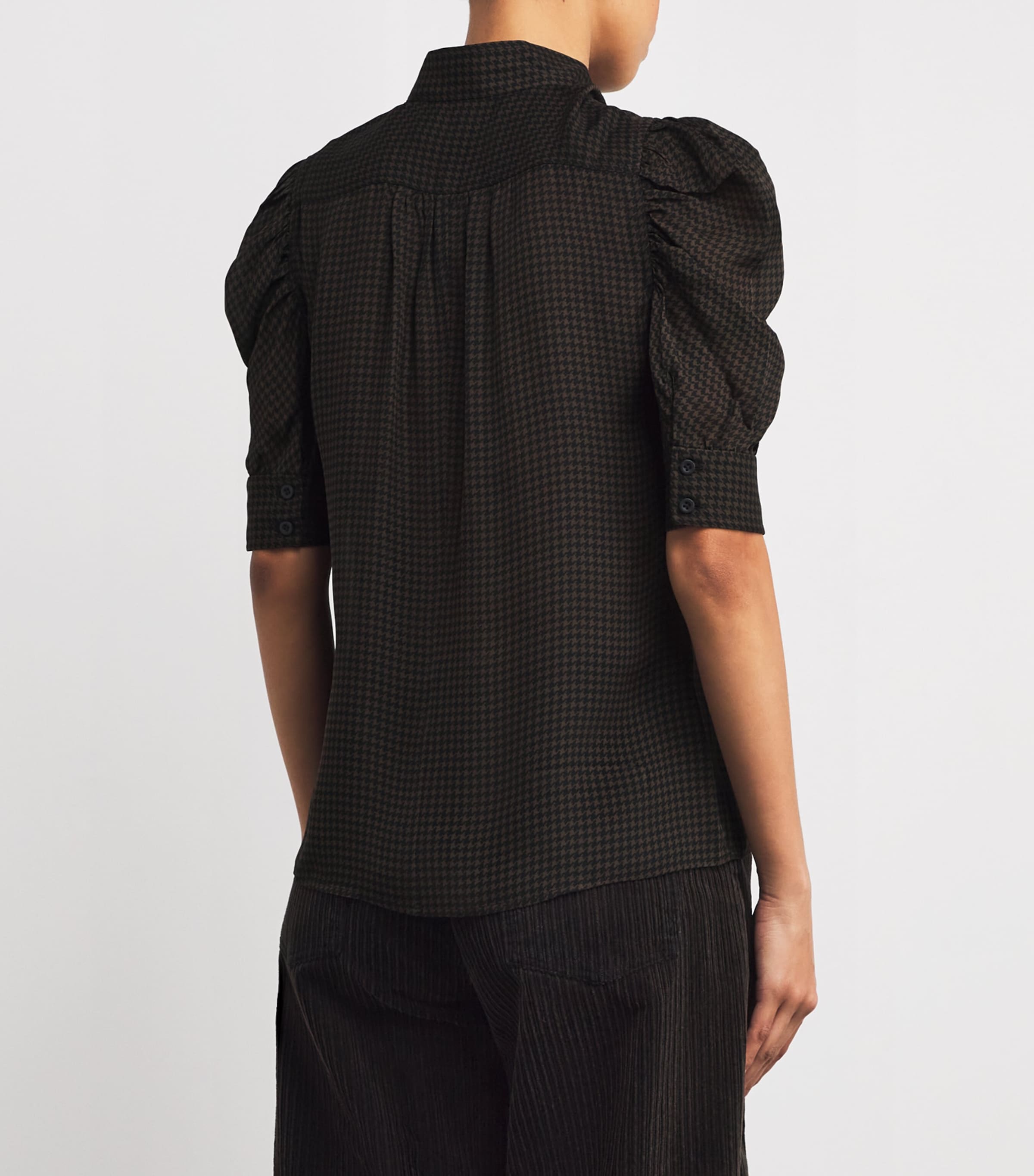 Silk Houndstooth Gillian Top AMERICANO MULTI Image 4