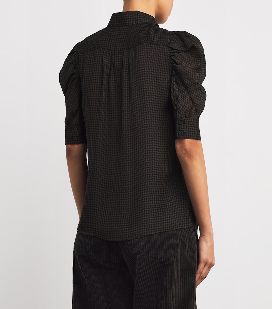Silk Houndstooth Gillian Top AMERICANO MULTI Image 4