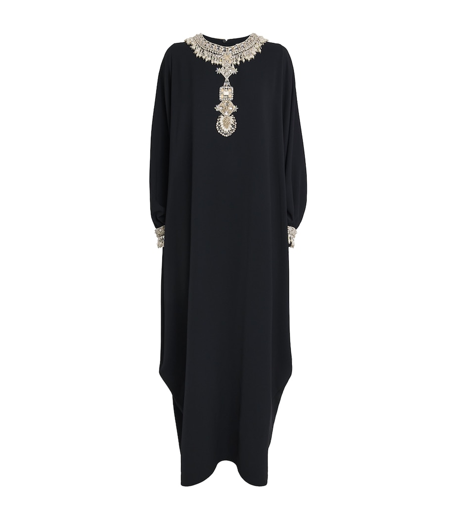 Zuhair Murad Womens Cady Embellished Maxi Kaftan Dress Black/birch Image 1