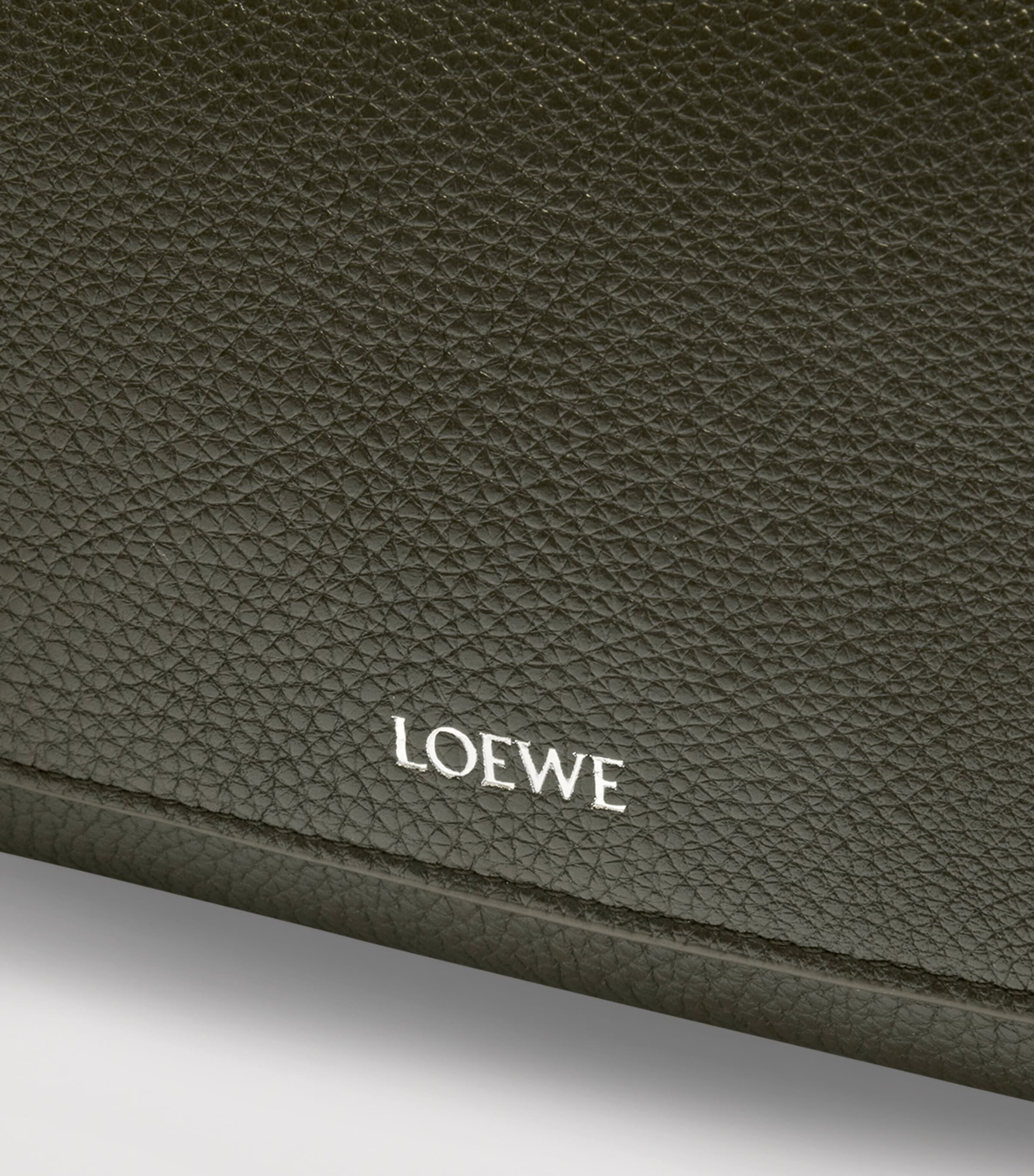 Small Leather Pebble Messenger Bag DARK KHAKI Image 5