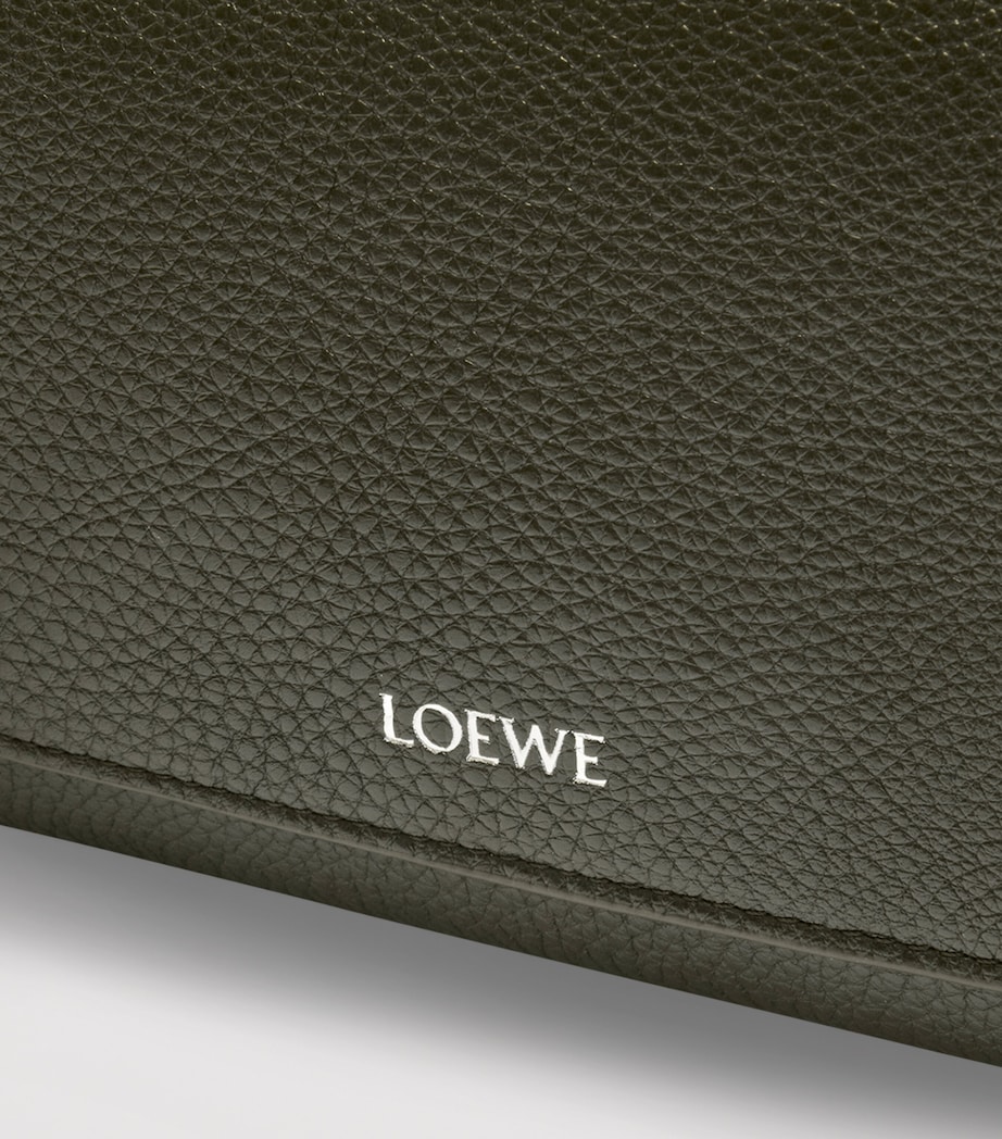 Small Leather Pebble Messenger Bag DARK KHAKI Image 5