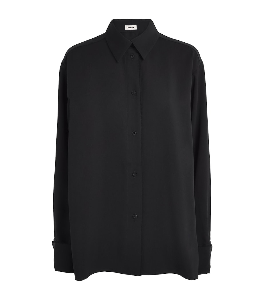 Lyocell Oversized Shirt 001 BLACK Image 1