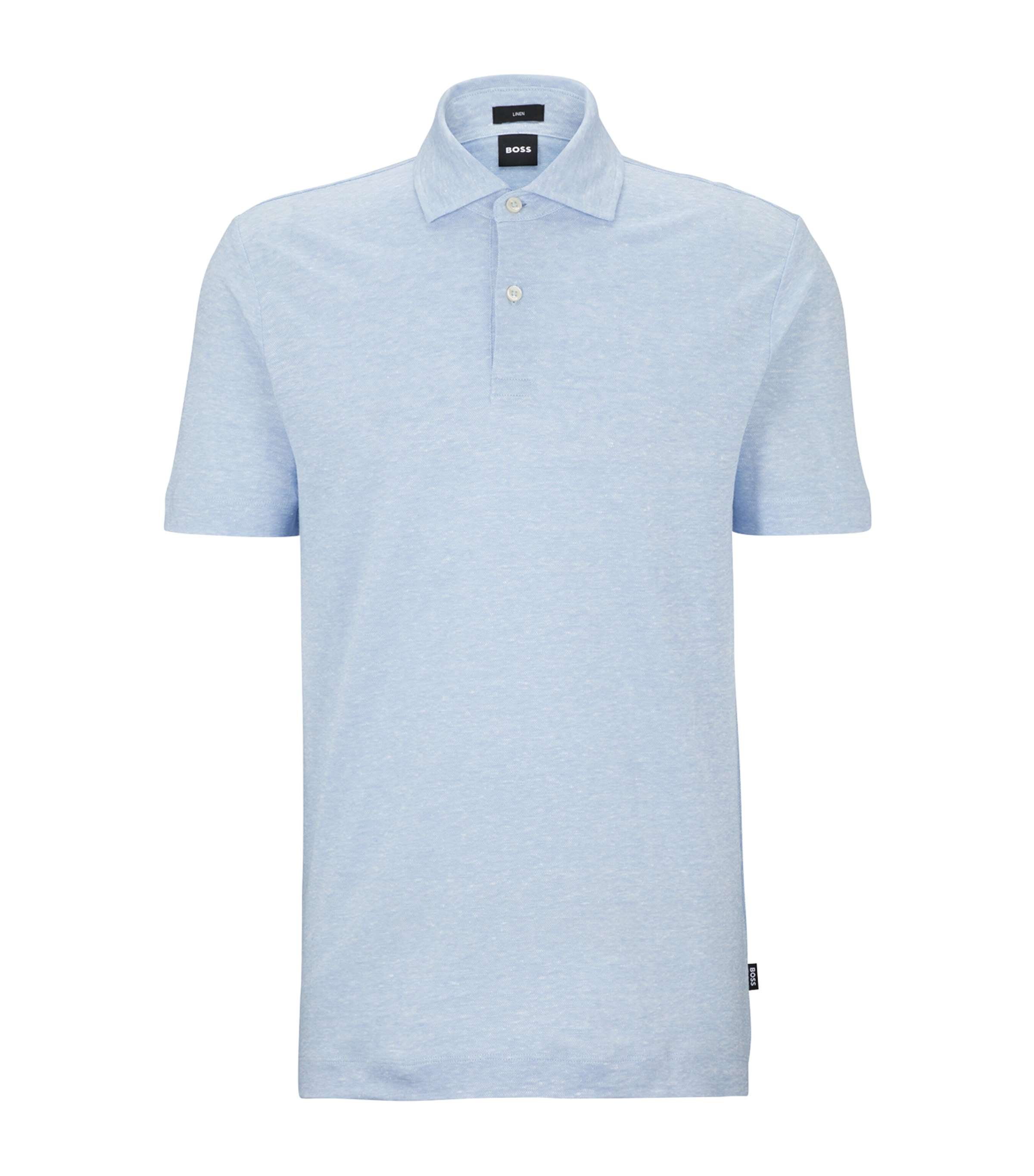 Hugo Boss Linen Polo Shirt In Blue