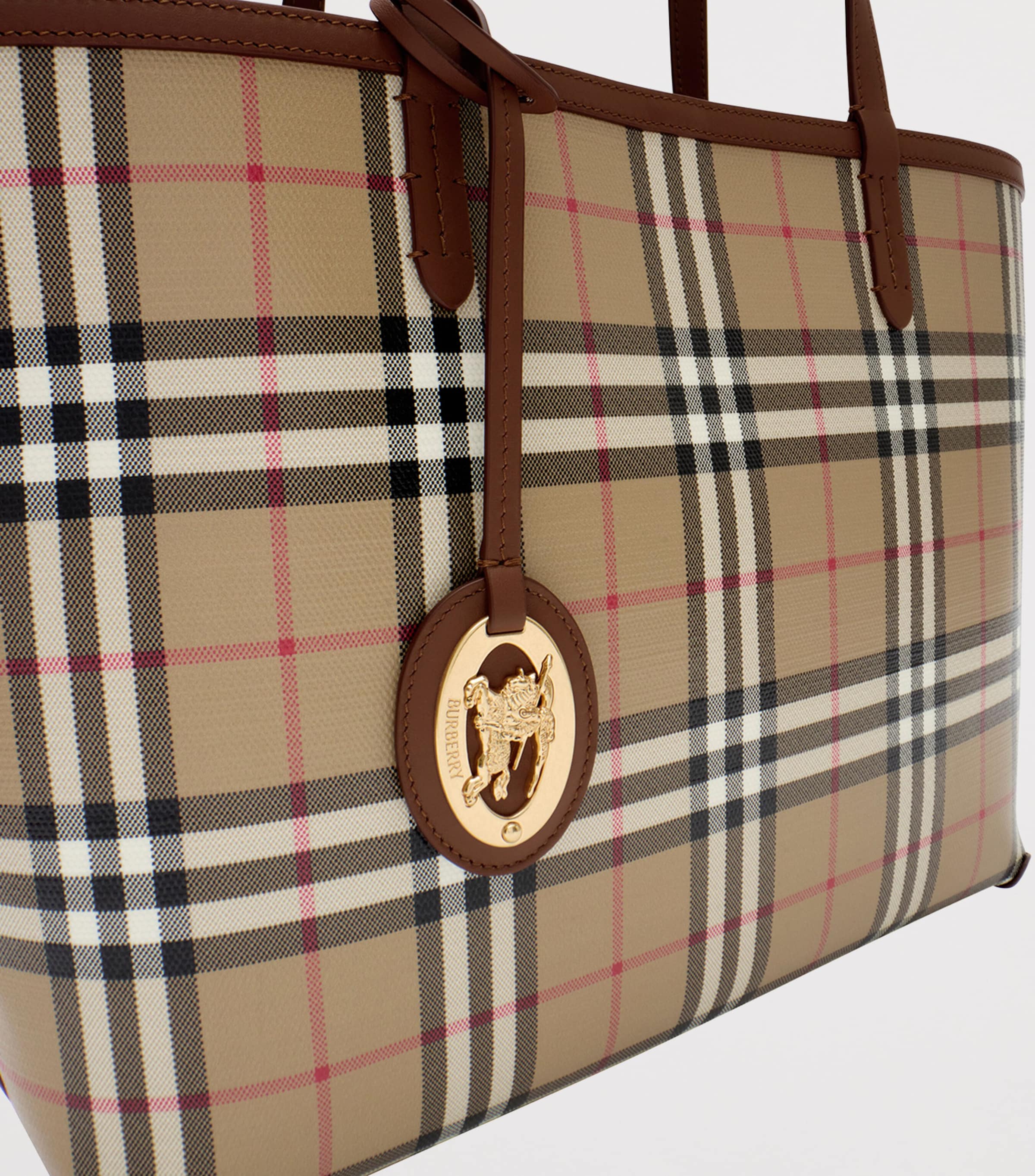 Burberry Small Check Tote Bag Archive Beige Image 6