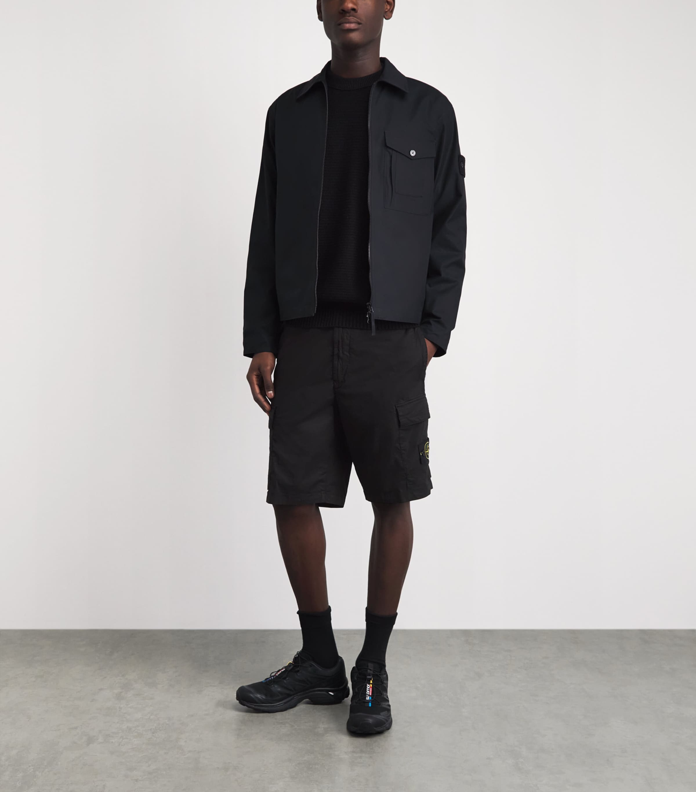 Stone Island Mens Stretch-Cotton Cargo Shorts Image 2