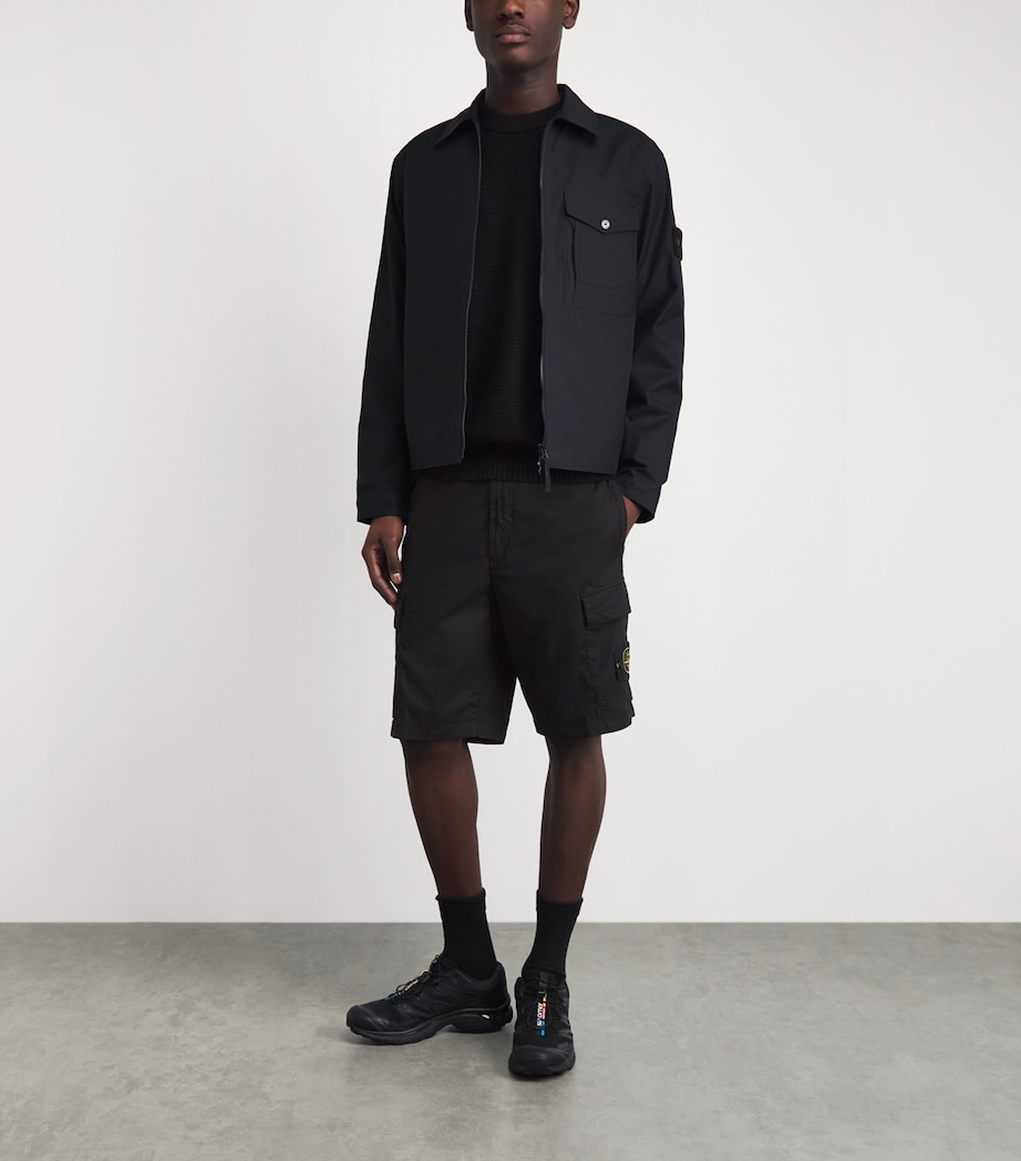 Stone Island Mens Stretch-Cotton Cargo Shorts Image 2