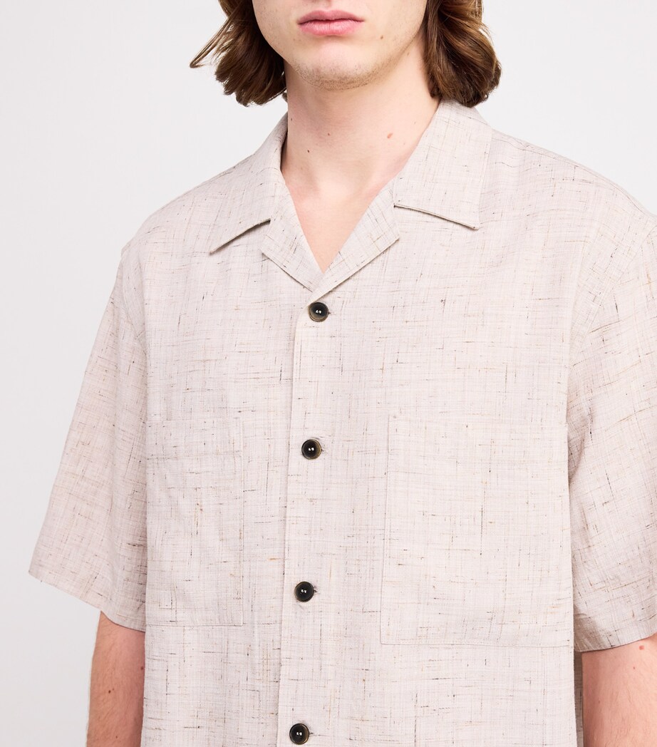 Barena Mens Slubbed Notched Collar Shirt Uni Image 6