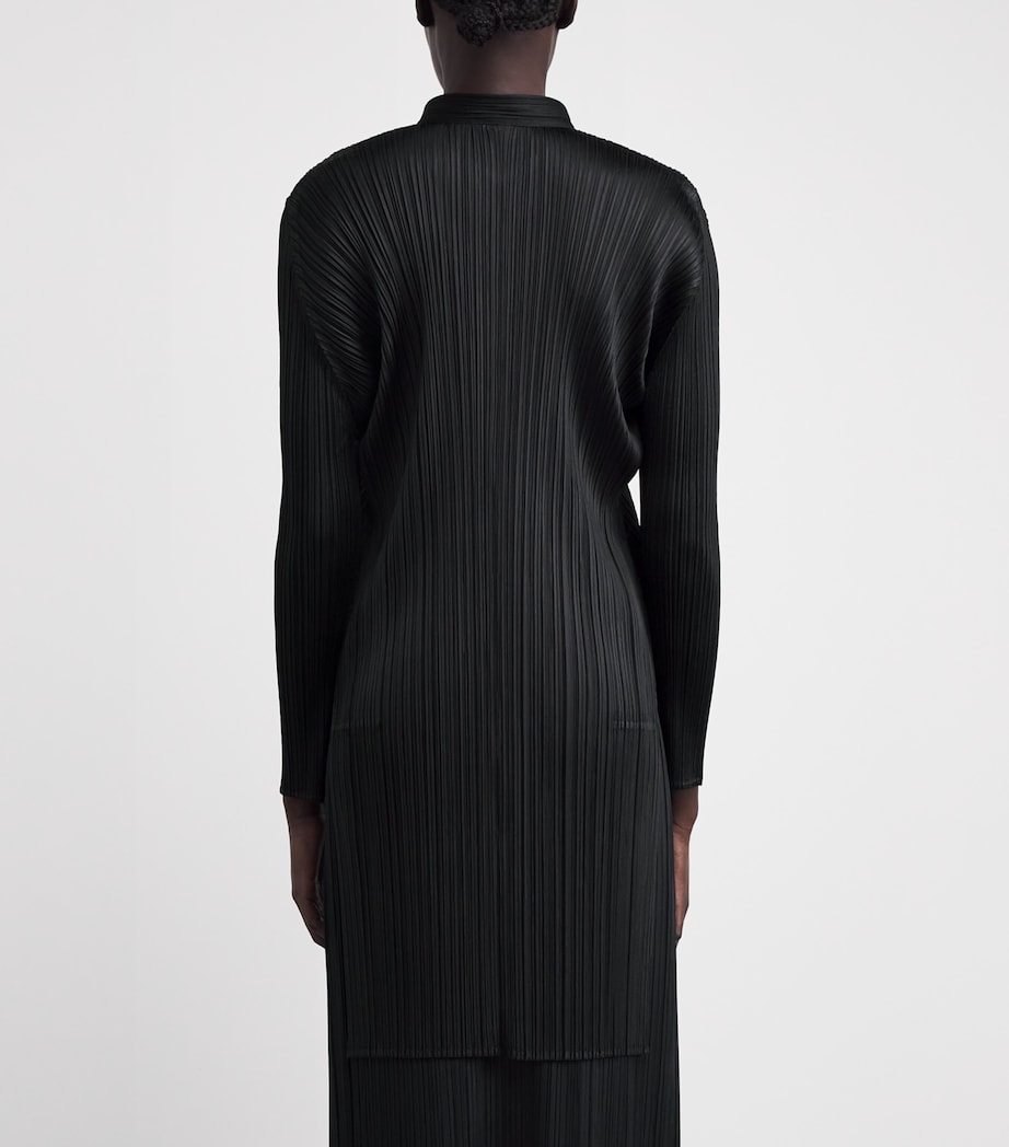 Pleats Please Issey Miyake Womens Pleated Stand Collar Shirt Black Image 5