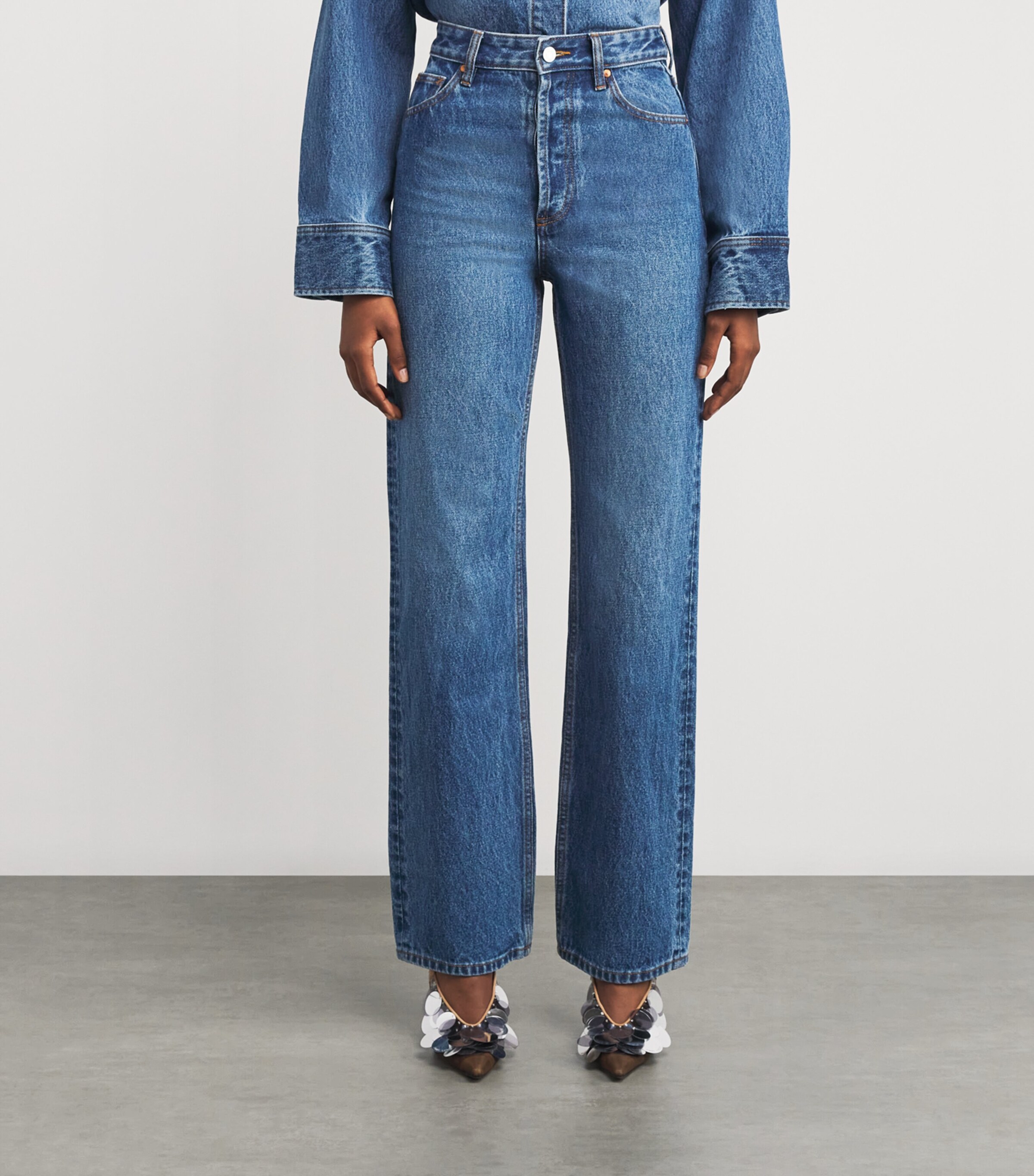 CAMILLA AND MARC Womens Manuela High-Rise Straight Jeans Classic Blue Image 3