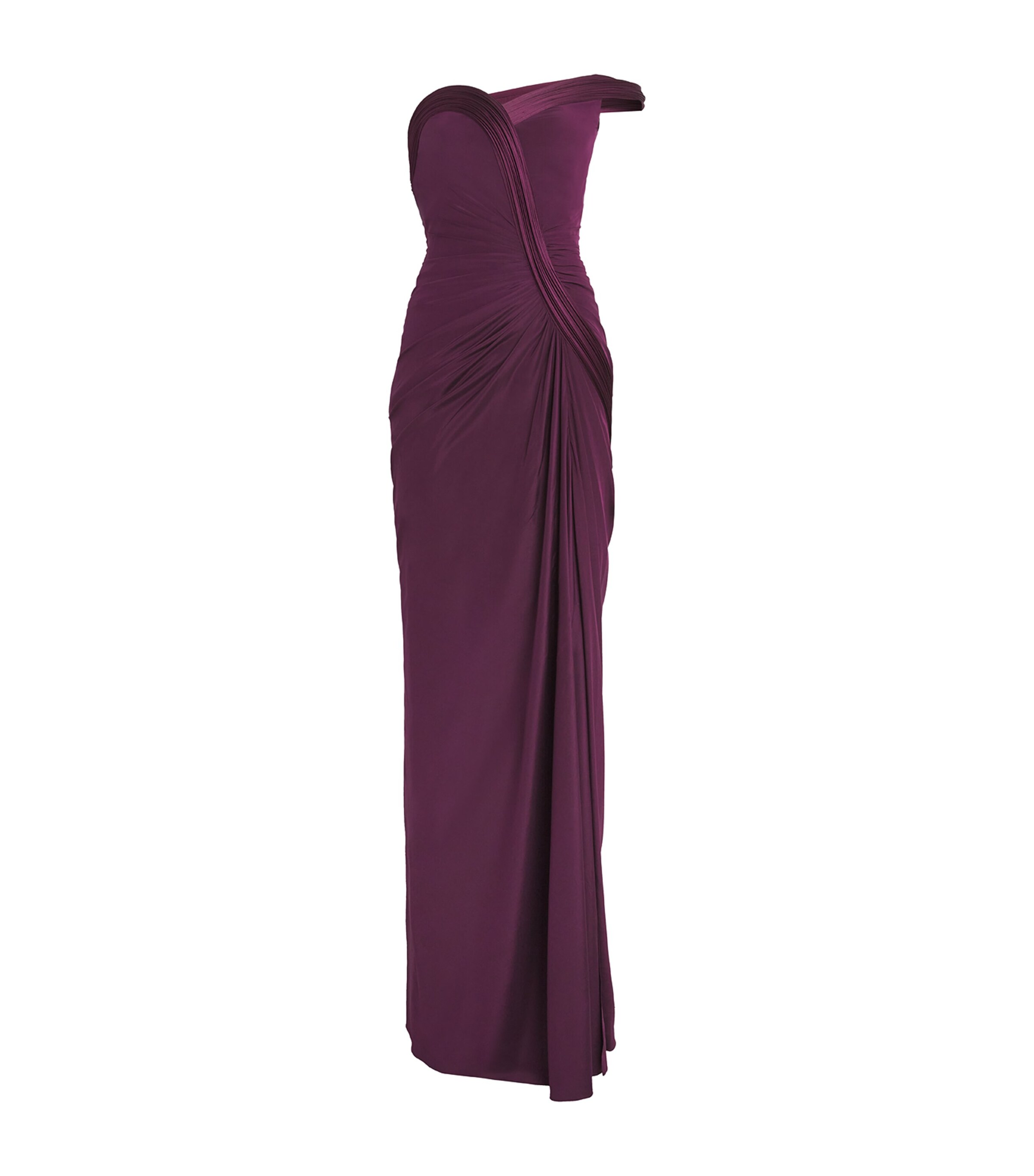 Gaurav Gupta Womens Silk Sculpted Athena Gown Aubergine Image 1