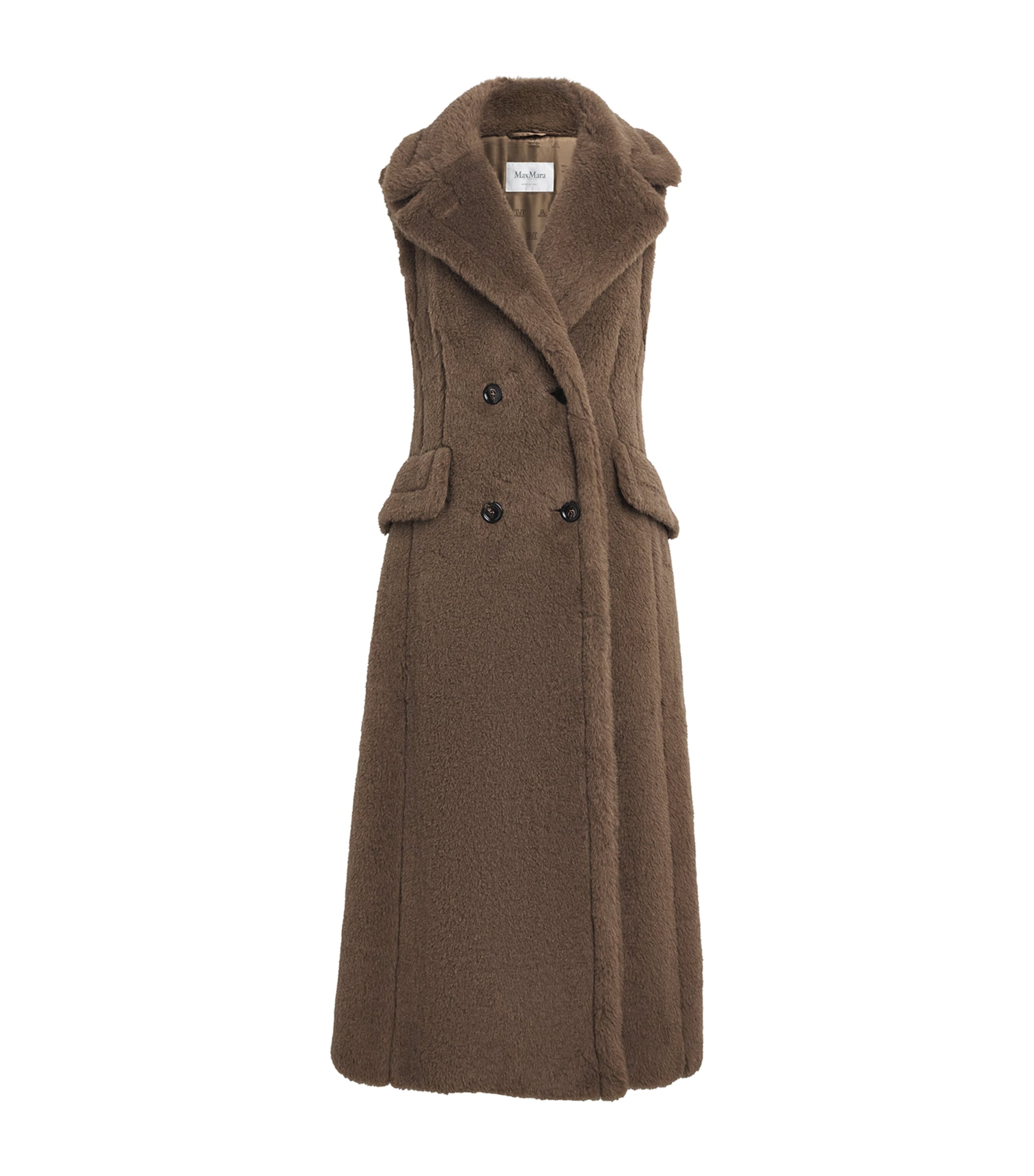 Max Mara Alpaca-wool-silk Sleeveless Coat In Multi