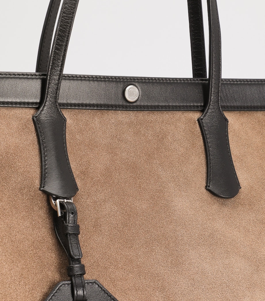 Suede Atene Tote Bag 8M067-NUT/BLACK Image 6