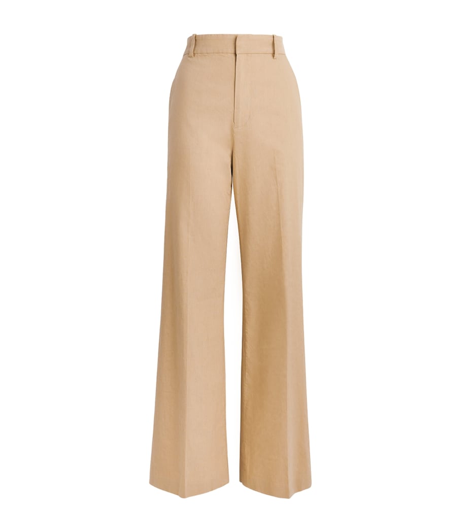 Polo Ralph Lauren Womens Stretch Cotton-Linen Beaton Trousers Classic Camel Image 1