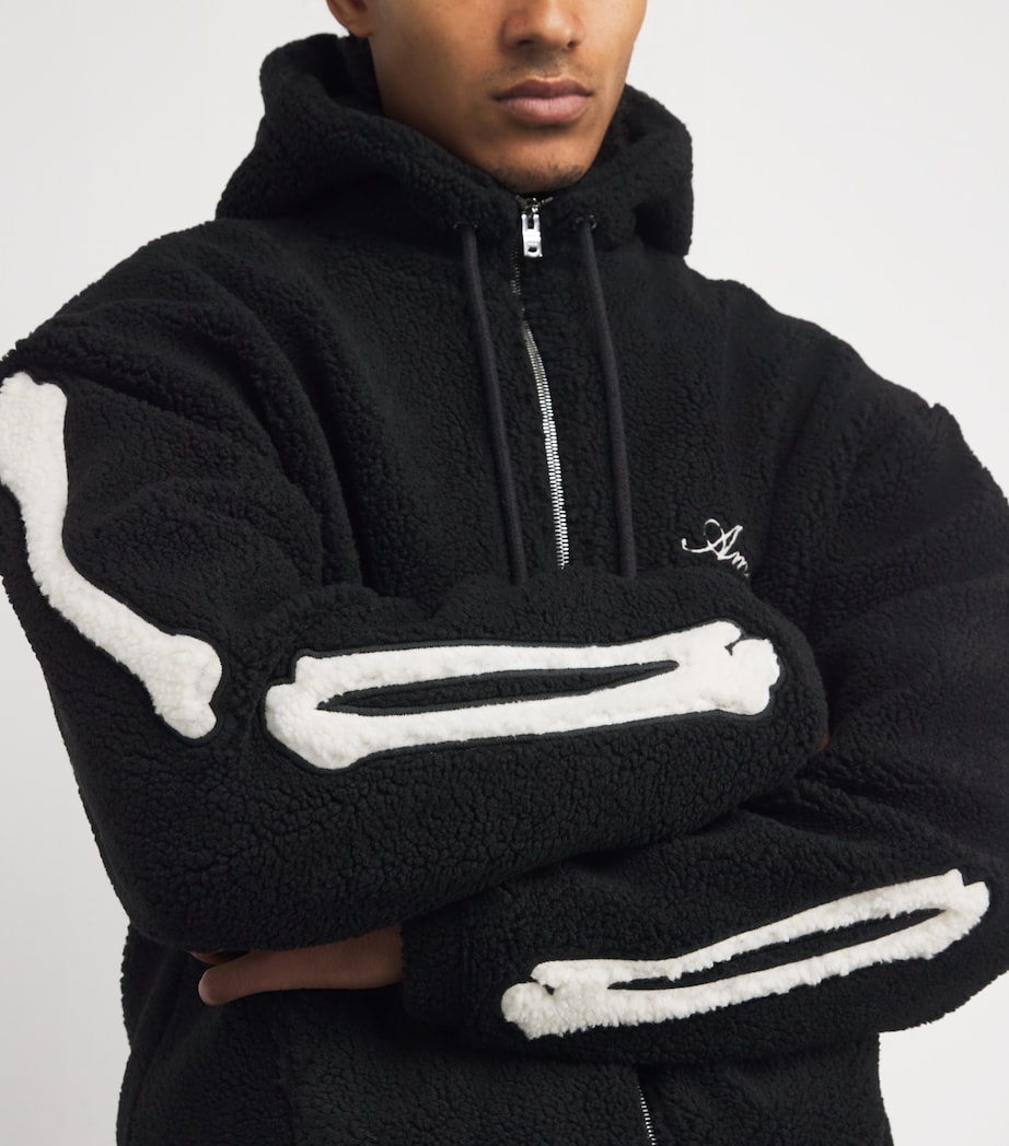 Fleece Bones Hoodie BLACK Image 6