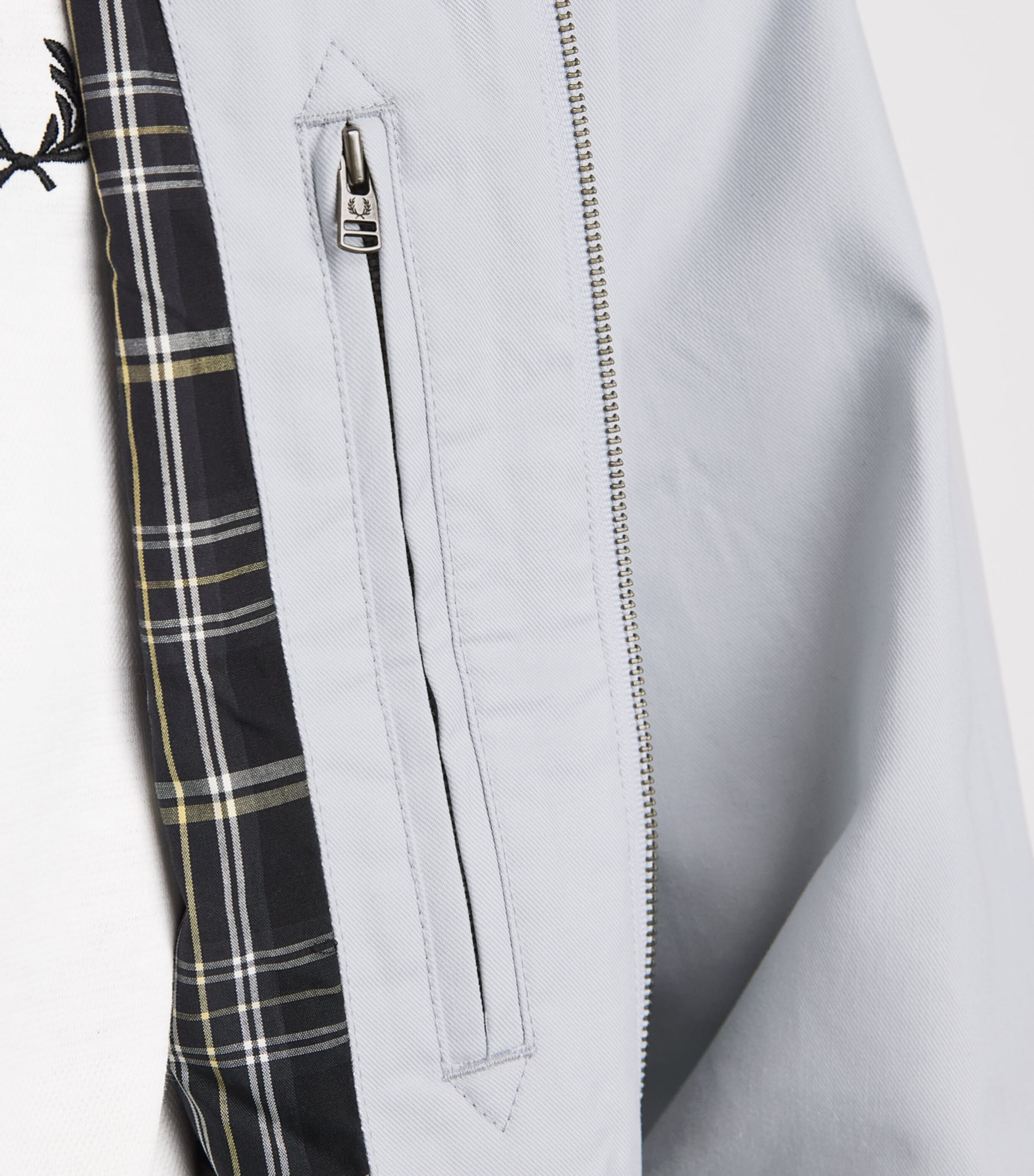 Fred Perry Mens Logo Harrington Jacket Dusky Blue Image 3