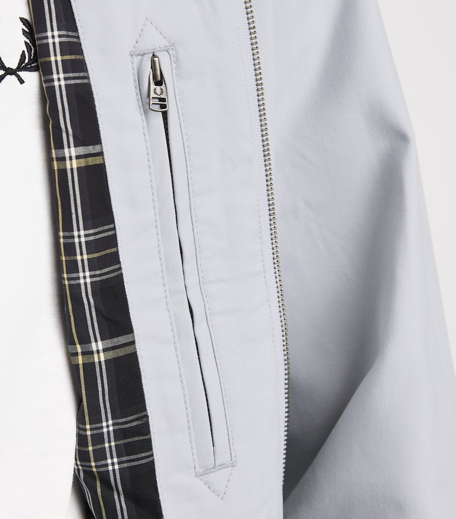 Fred Perry Mens Logo Harrington Jacket Dusky Blue Image 3