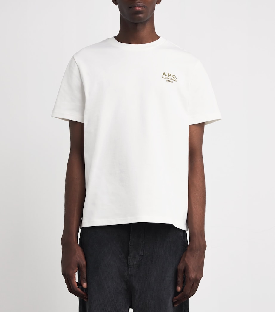 Cotton Logo T-Shirt BLANC/KAKI Image 3