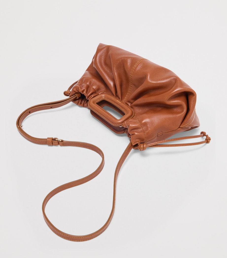 Maje Leather Milpli Clutch Bag Tobacco Image 7