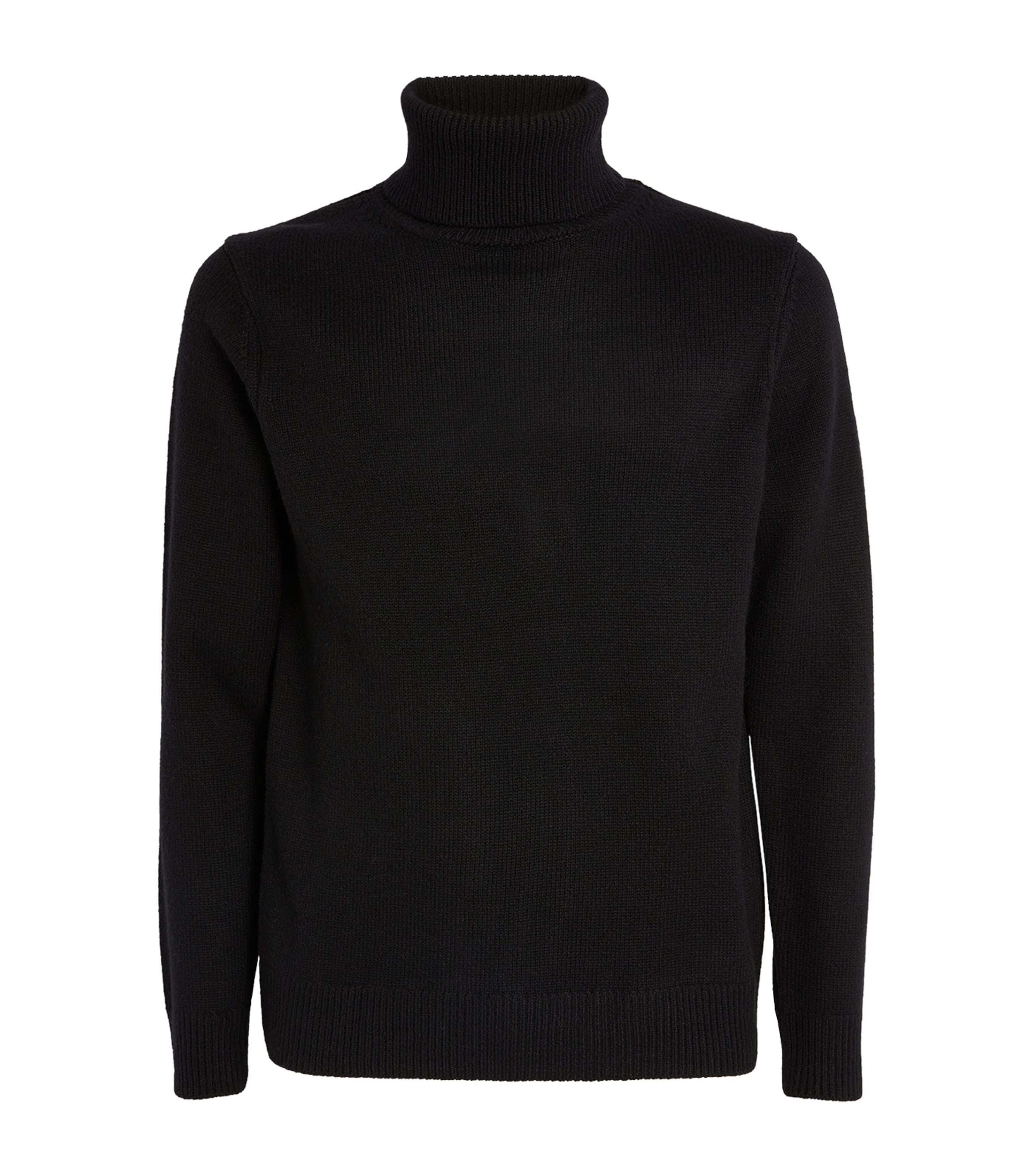 Sandro Paris Mens Wool-Blend Rollneck Sweater Black Image 1