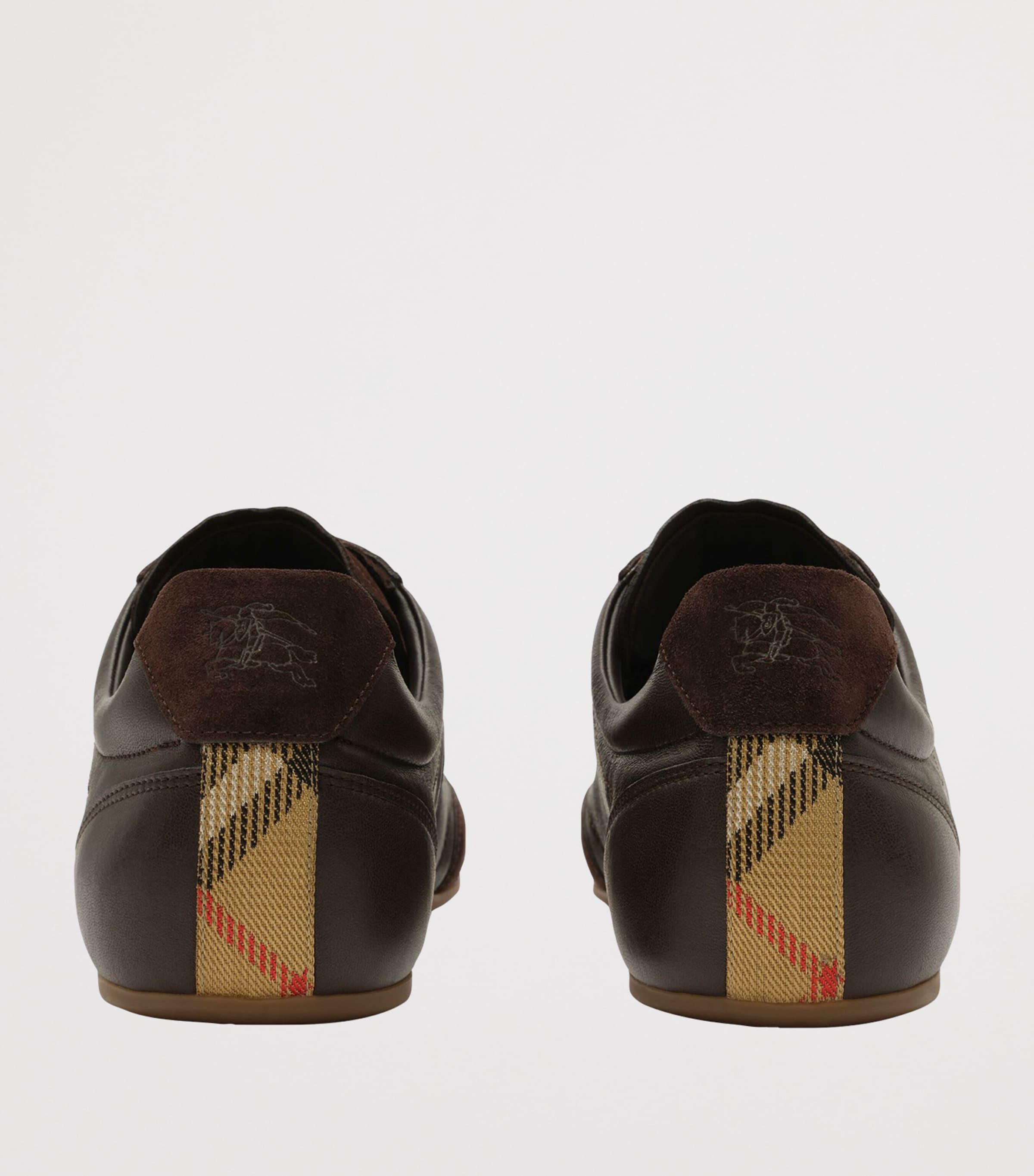 Burberry Leather Knight Runner Sneakers Moorhen Brown Image 5