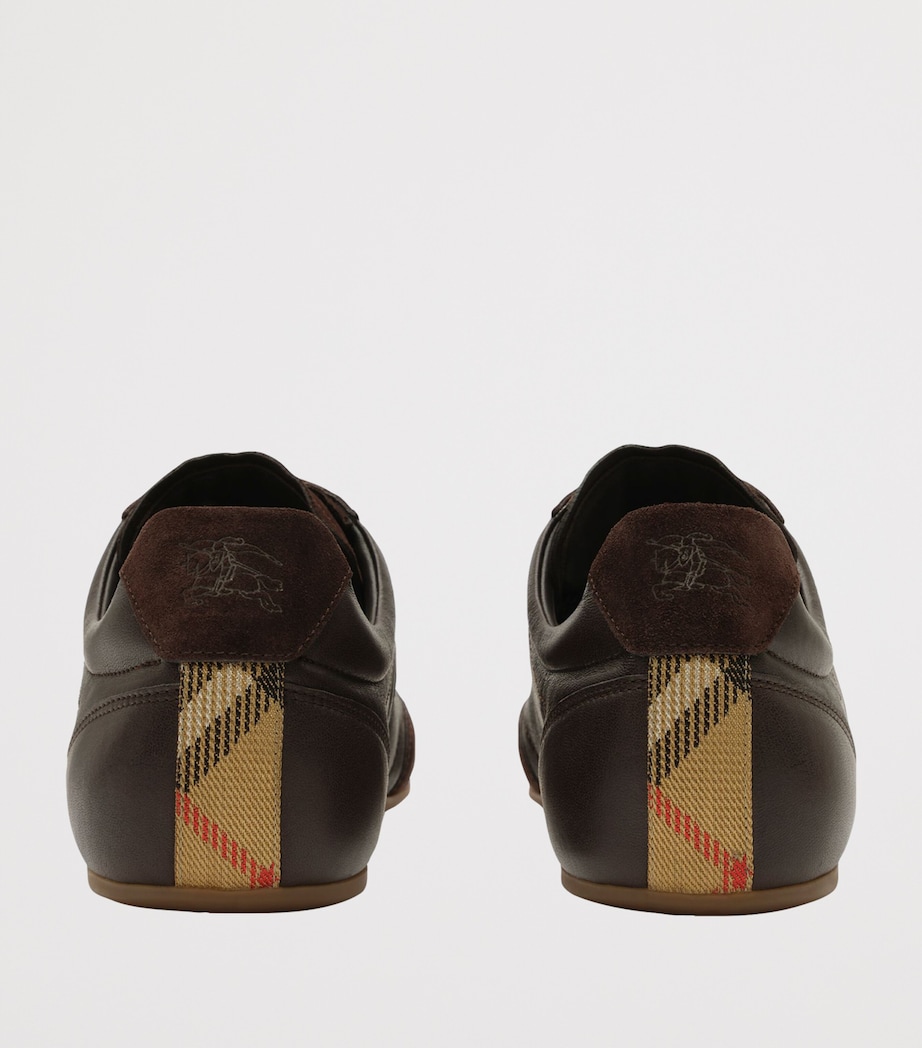 Burberry Leather Knight Runner Sneakers Moorhen Brown Image 5