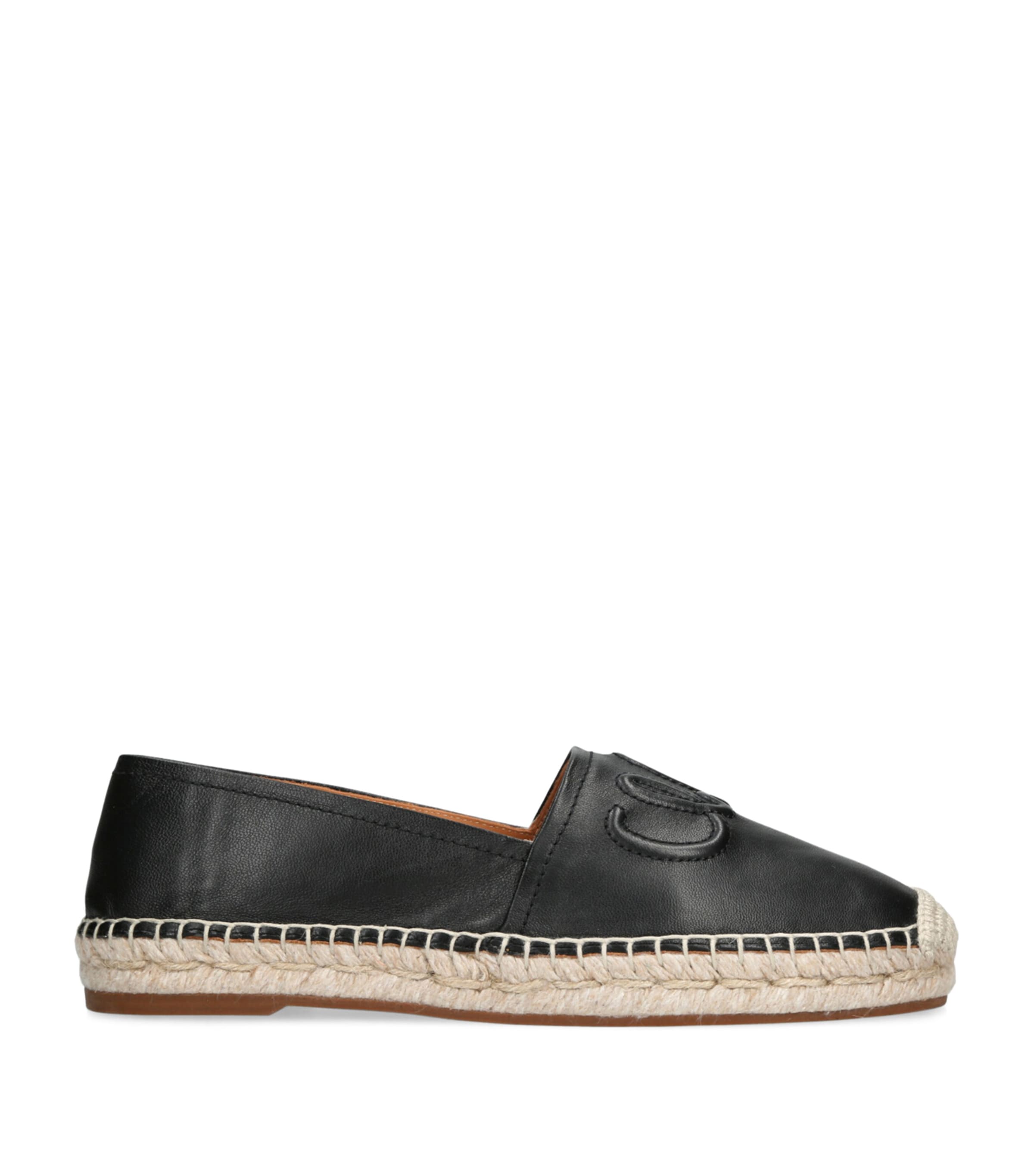 Shop Chloé Leather Isla Espadrilles In Black