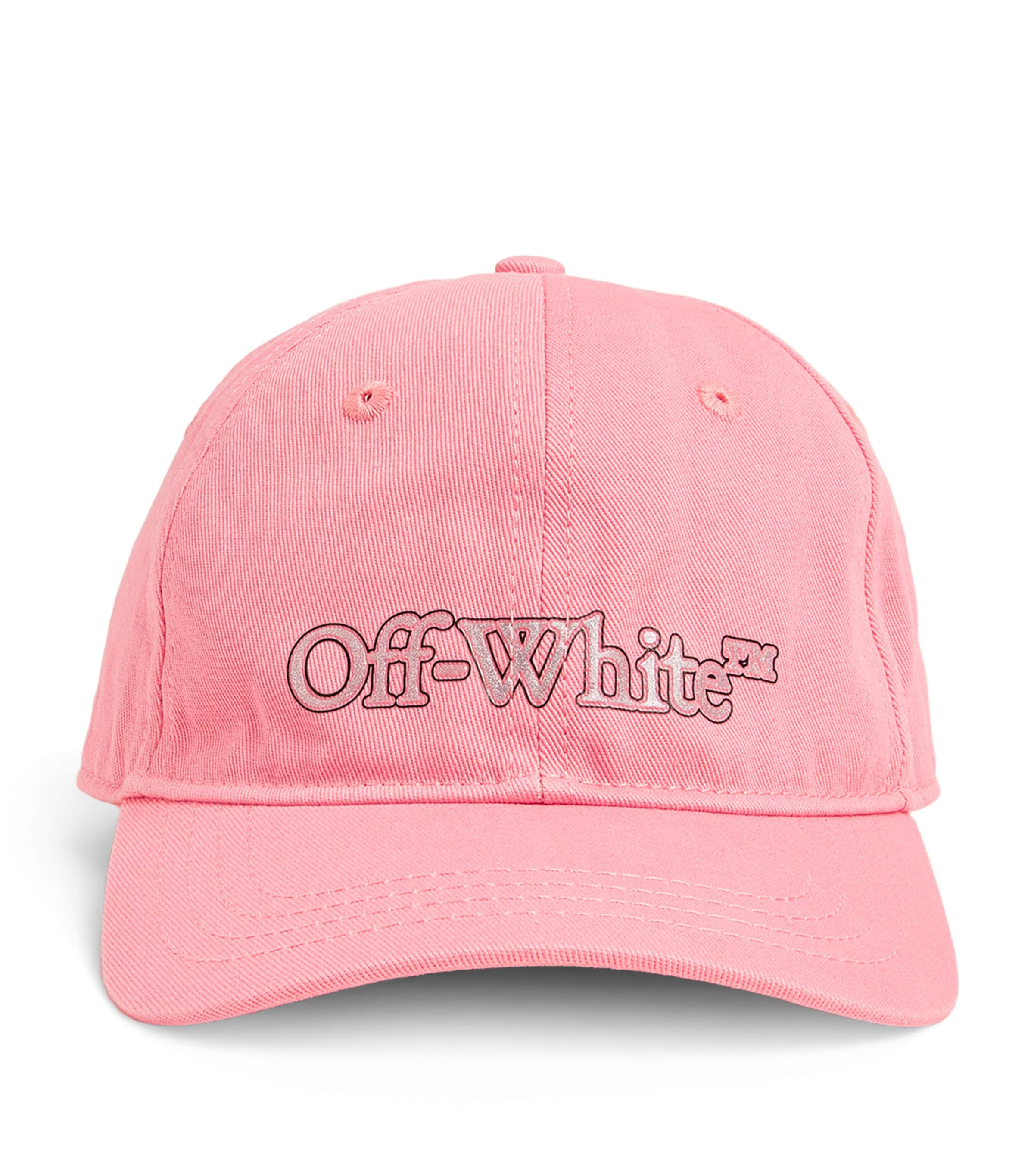 Shop Off-white Cotton Logo Baseball Cap In Pink