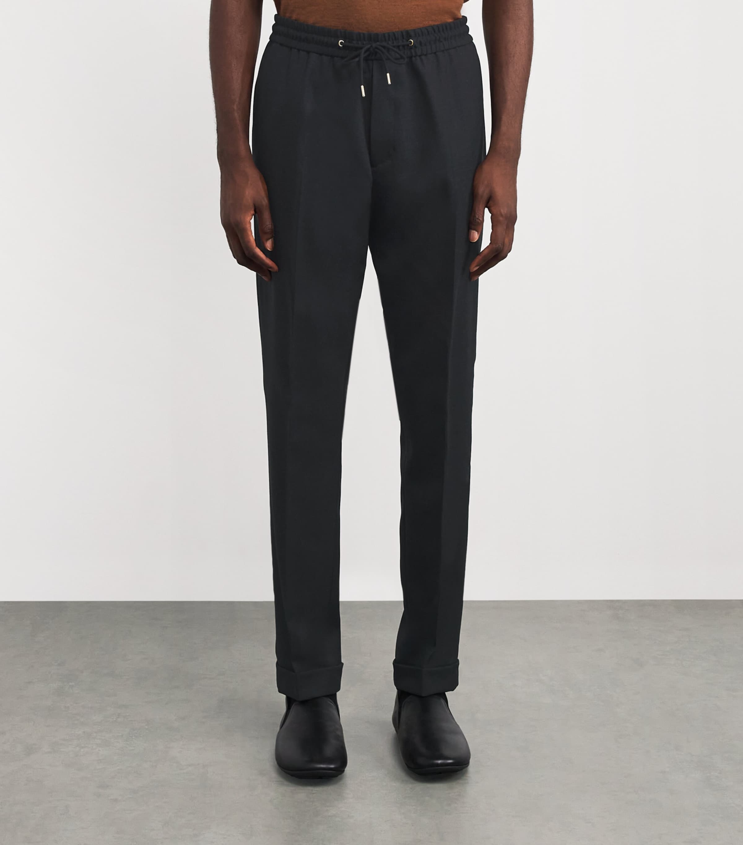 Wool Drawstring Trousers 76_SLATE Image 3