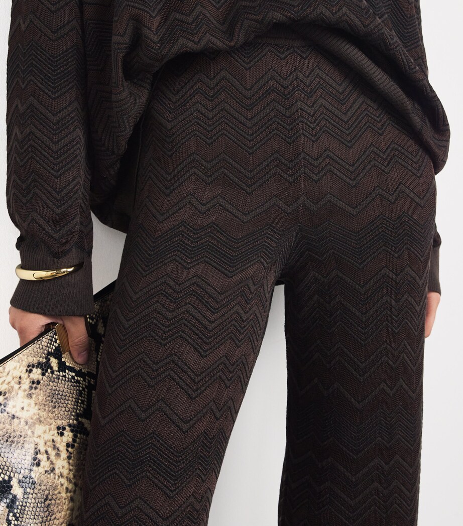 Missoni Womens Zigzag High-Rise Leggings Solid Brown Image 6