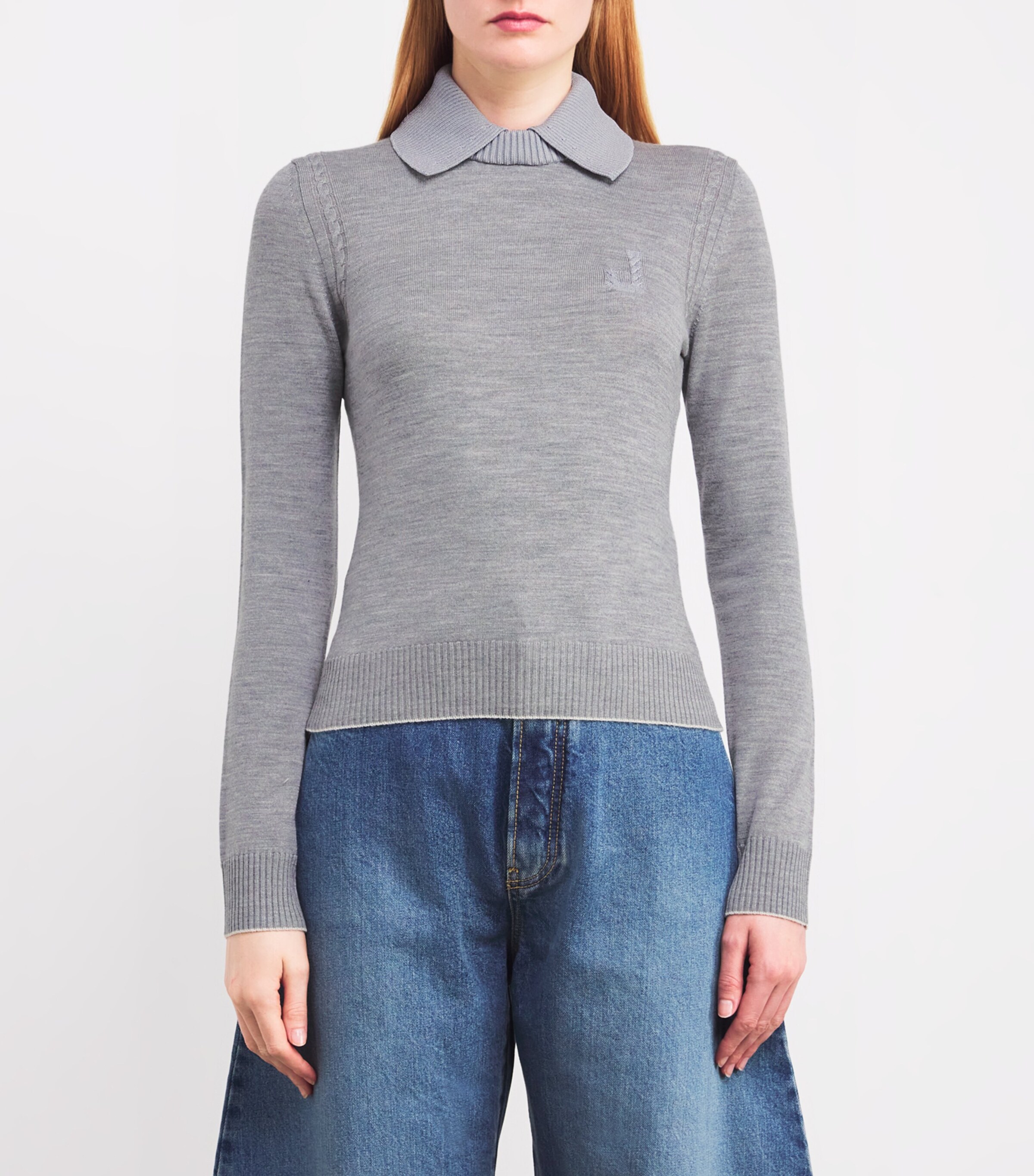 Jacquemus Womens Wool-Blend Tricot Sweater Grey Image 3
