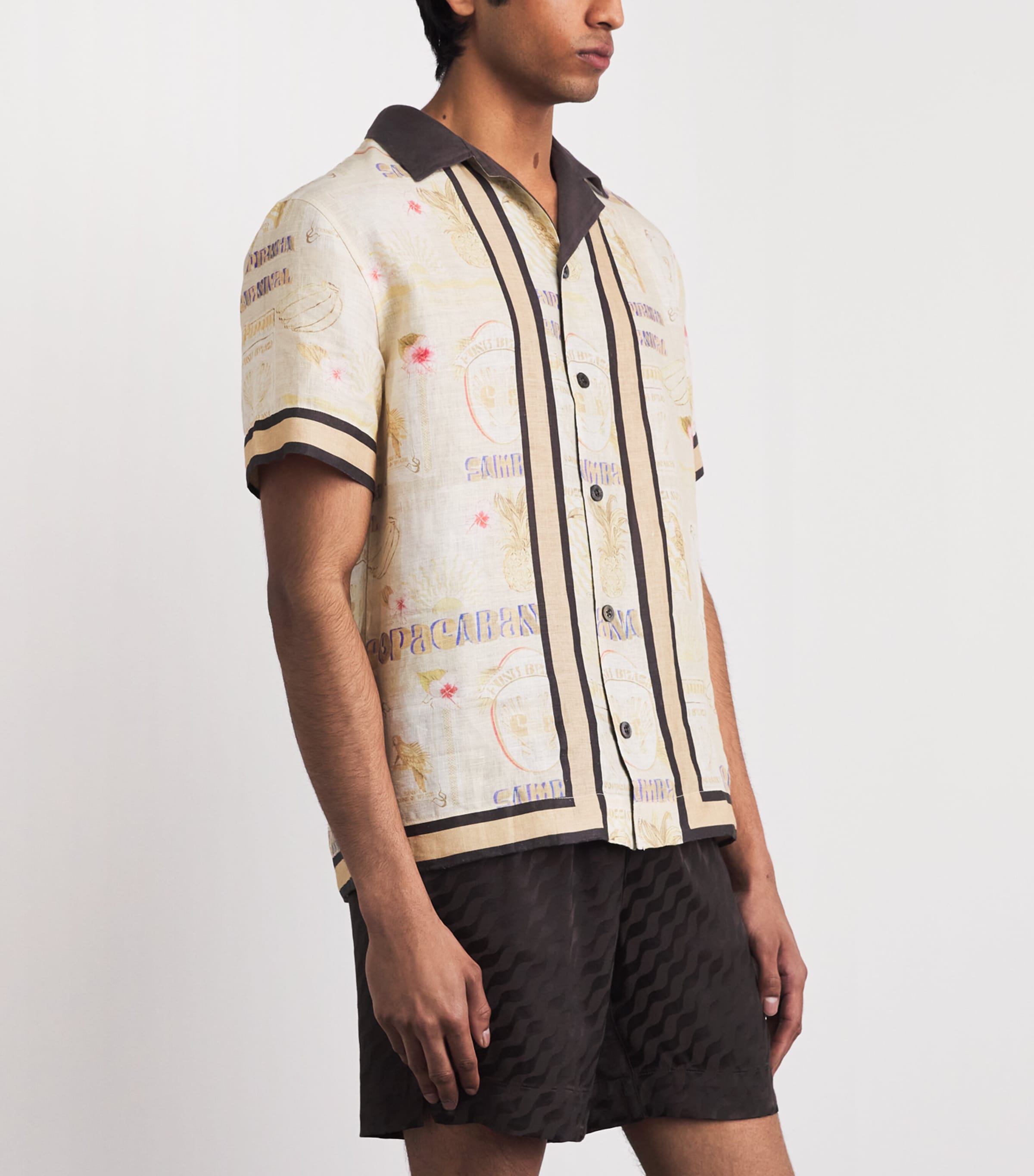 CHÉ Mens Linen Monte Cristo Shirt Ecru Image 4