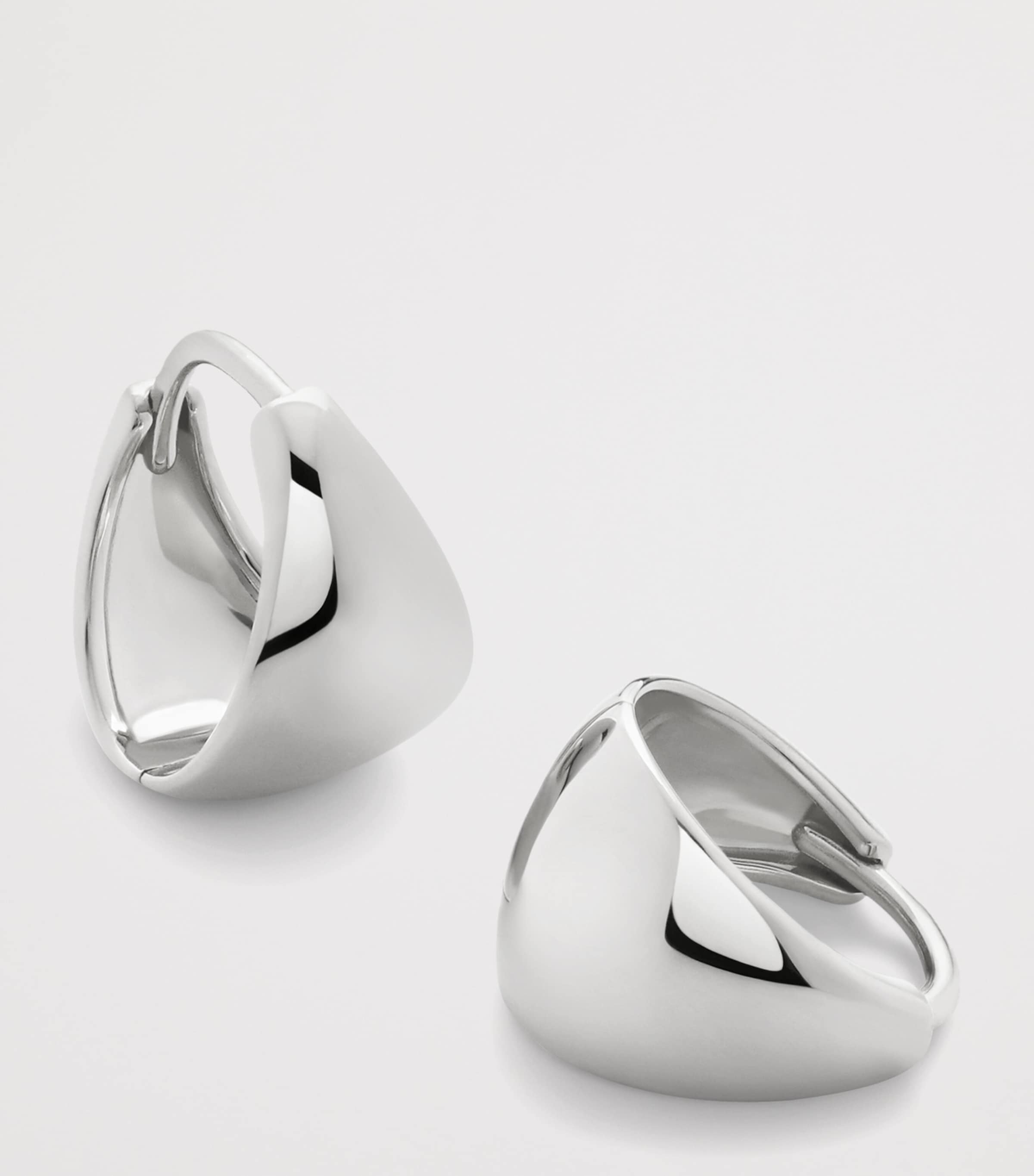 Monica Vinader Small Sterling Silver Tapered Huggie Earrings Sterling Silver Image 2