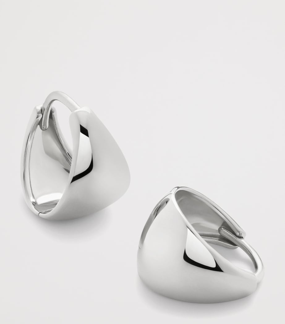 Monica Vinader Small Sterling Silver Tapered Huggie Earrings Sterling Silver Image 2