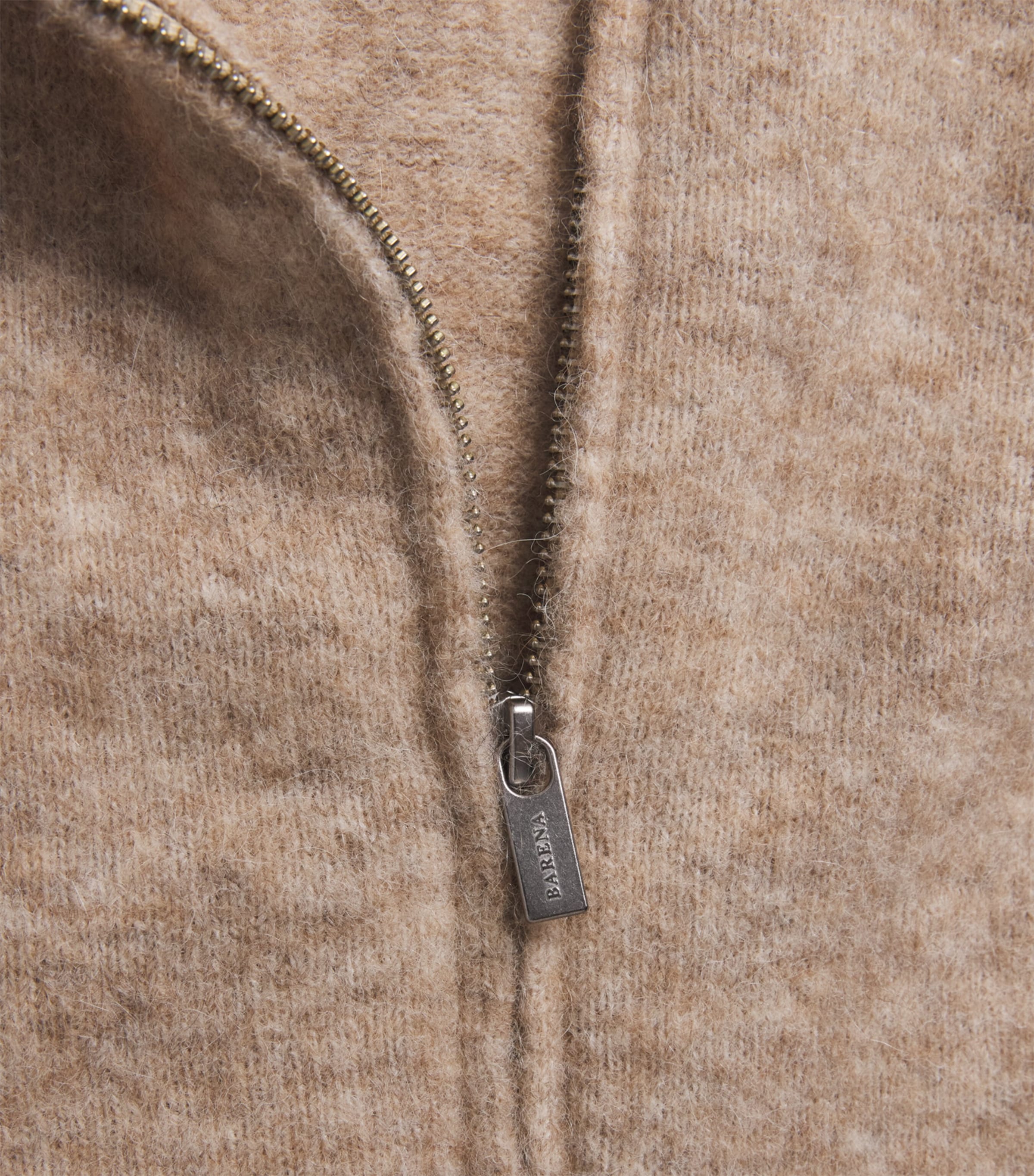 Barena Mens Alpaca-Blend Zip-Up Cardigan Ecru Image 6