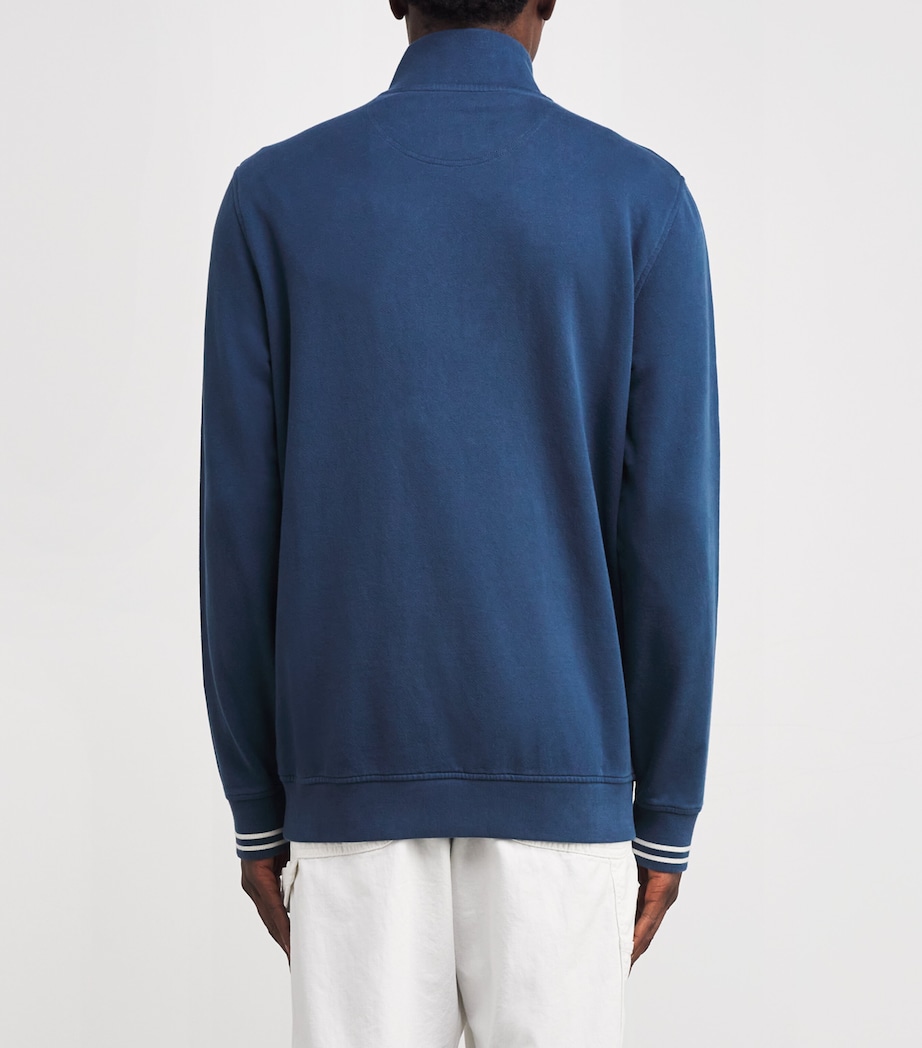 Cotton Rosford Half-Zip Sweatshirt DARK DENIM Image 4