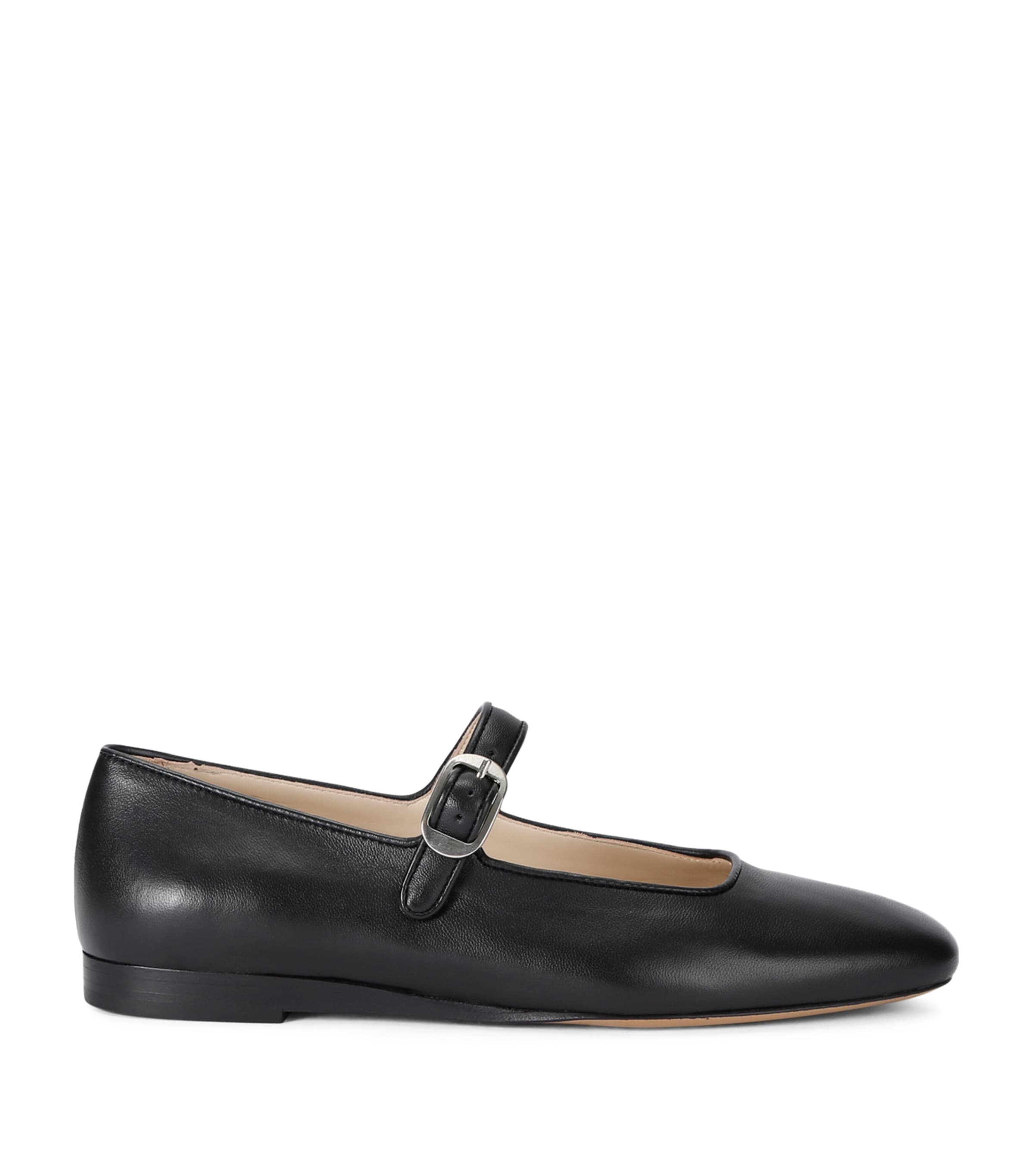 Shop Le Monde Beryl Leather Mary Jane Ballet Flats In Black